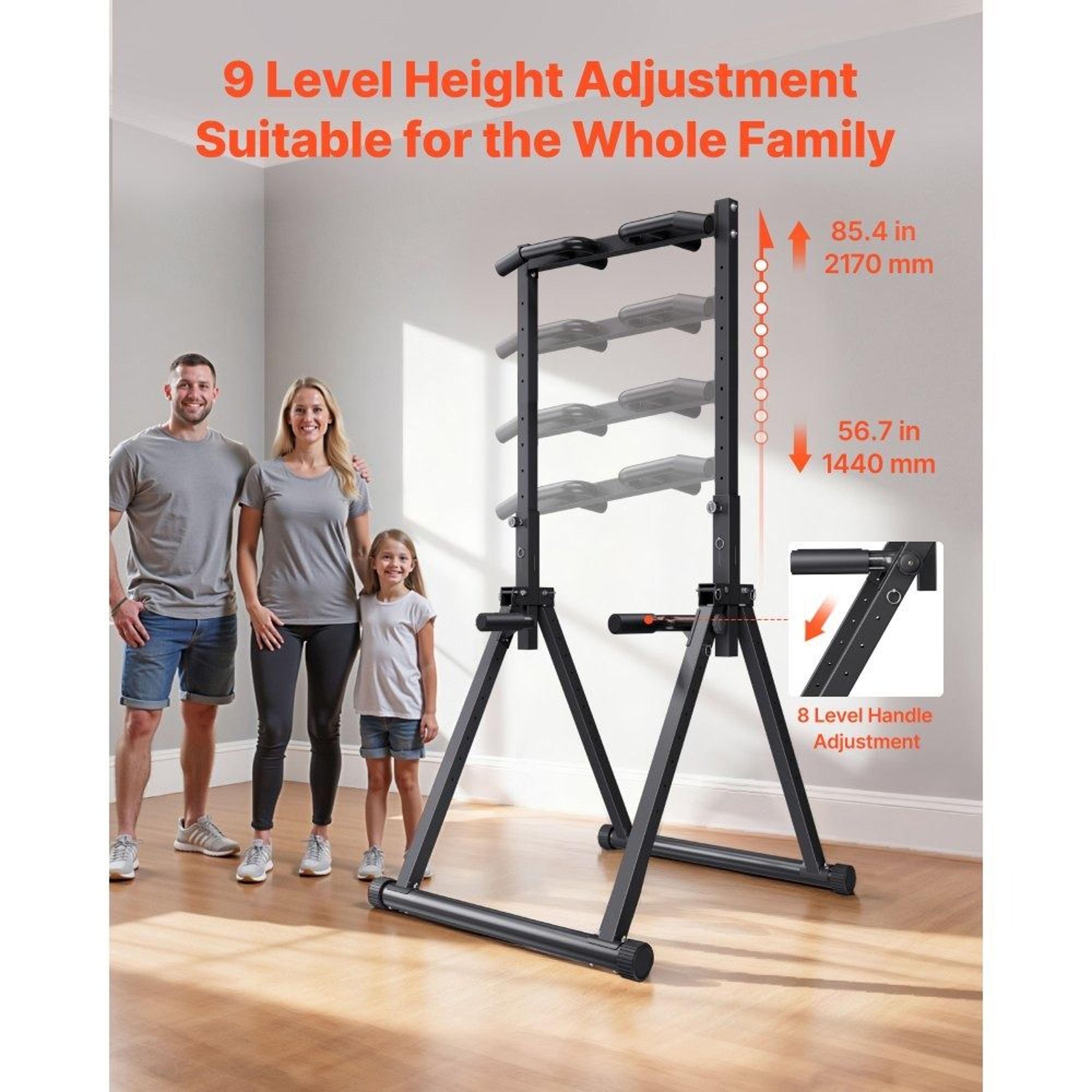Adjustable Freestanding Pull Up Bar Station For Full Body Home Workouts 2