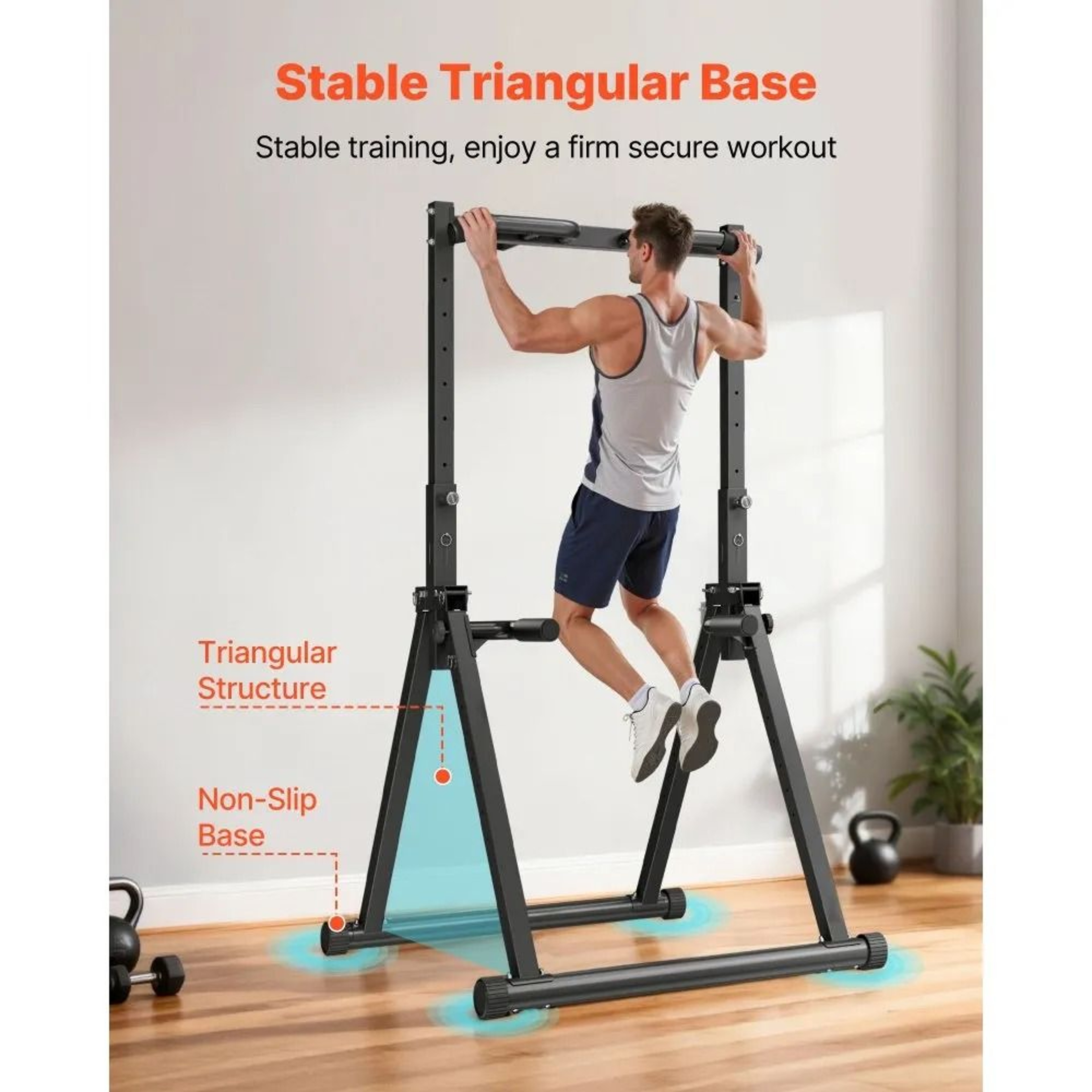 Adjustable Freestanding Pull Up Bar Station For Full Body Home Workouts 3