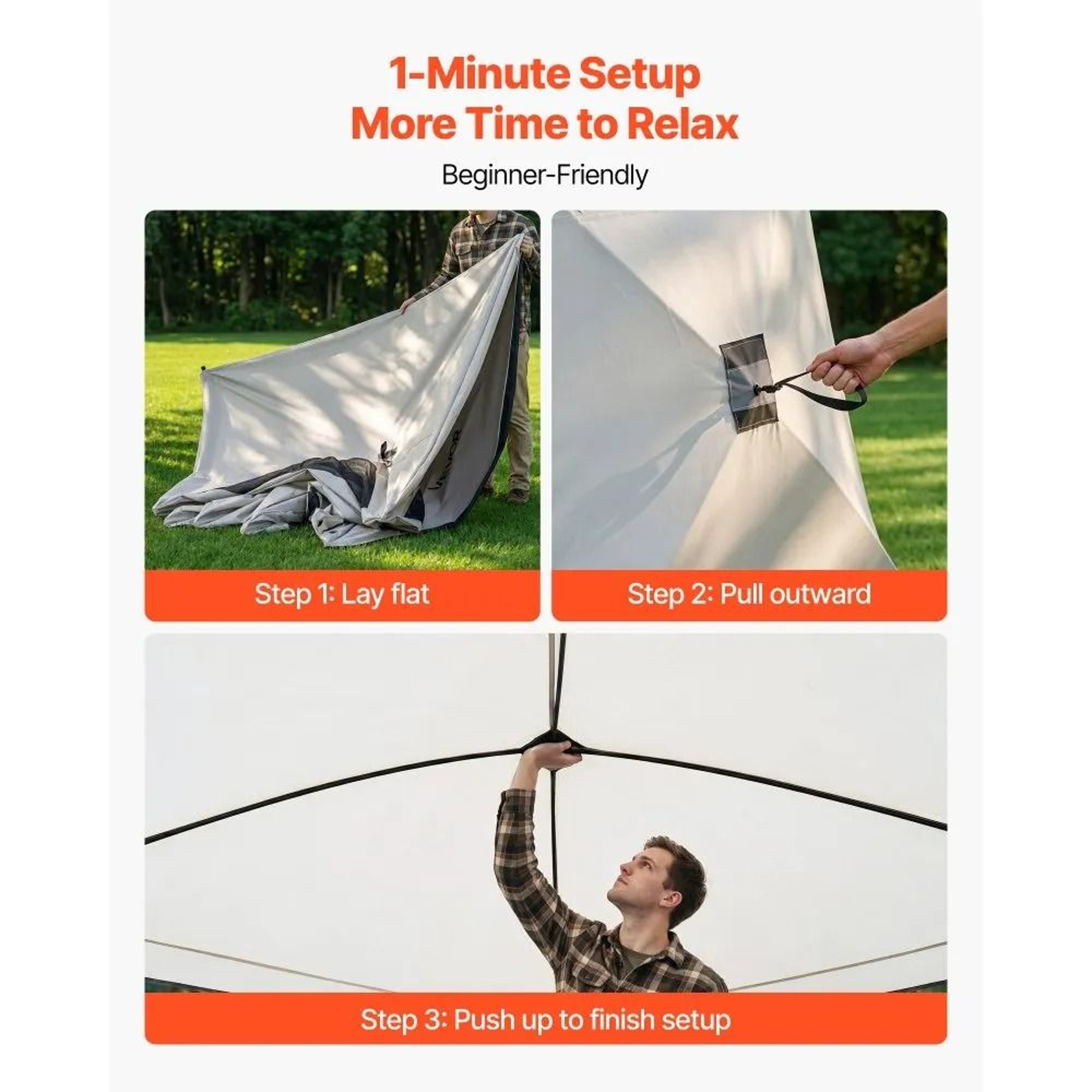 60 Second 4 Person Instant Cabin Tent With Stand Up Interior 5