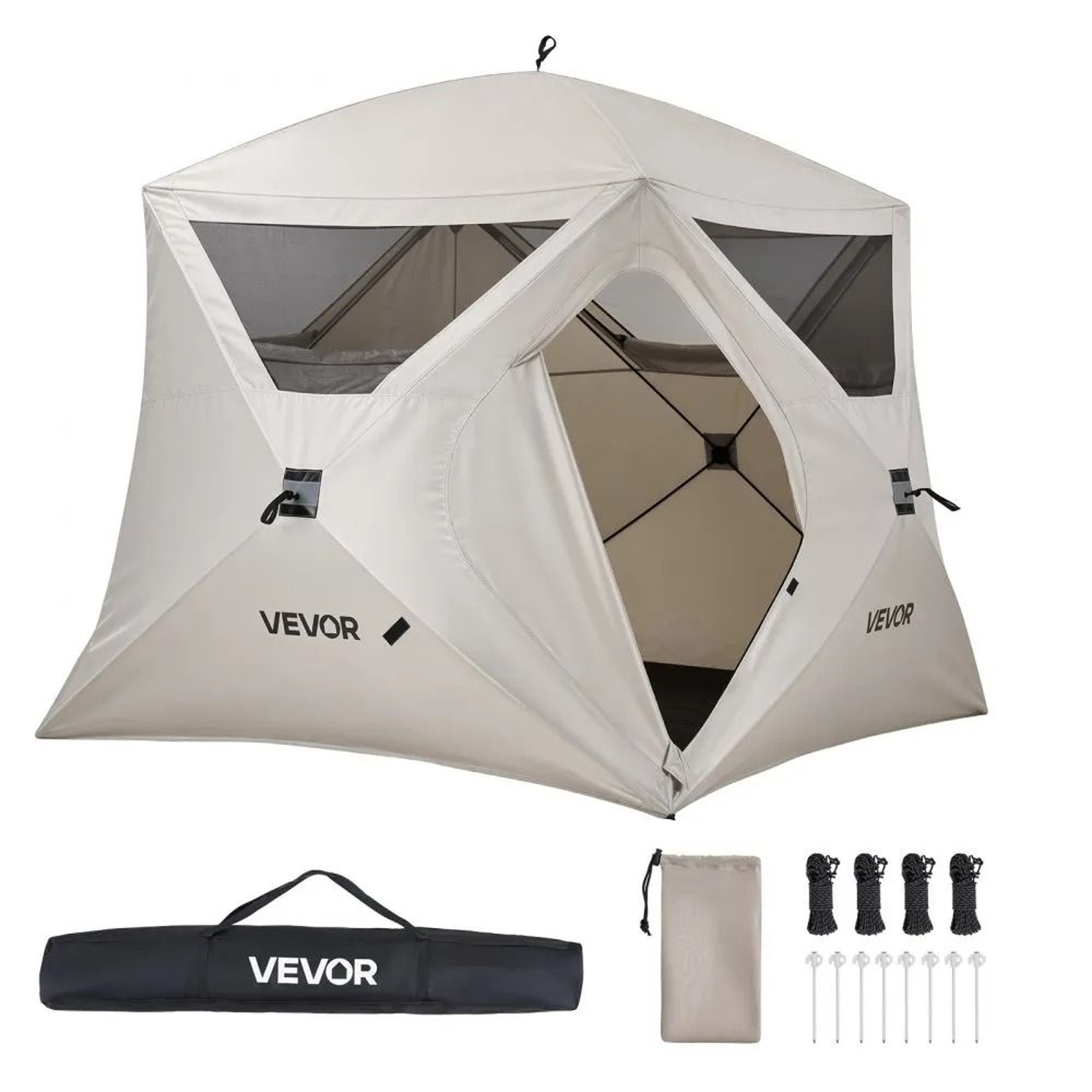 60 Second 4 Person Instant Cabin Tent With Stand Up Interior 0