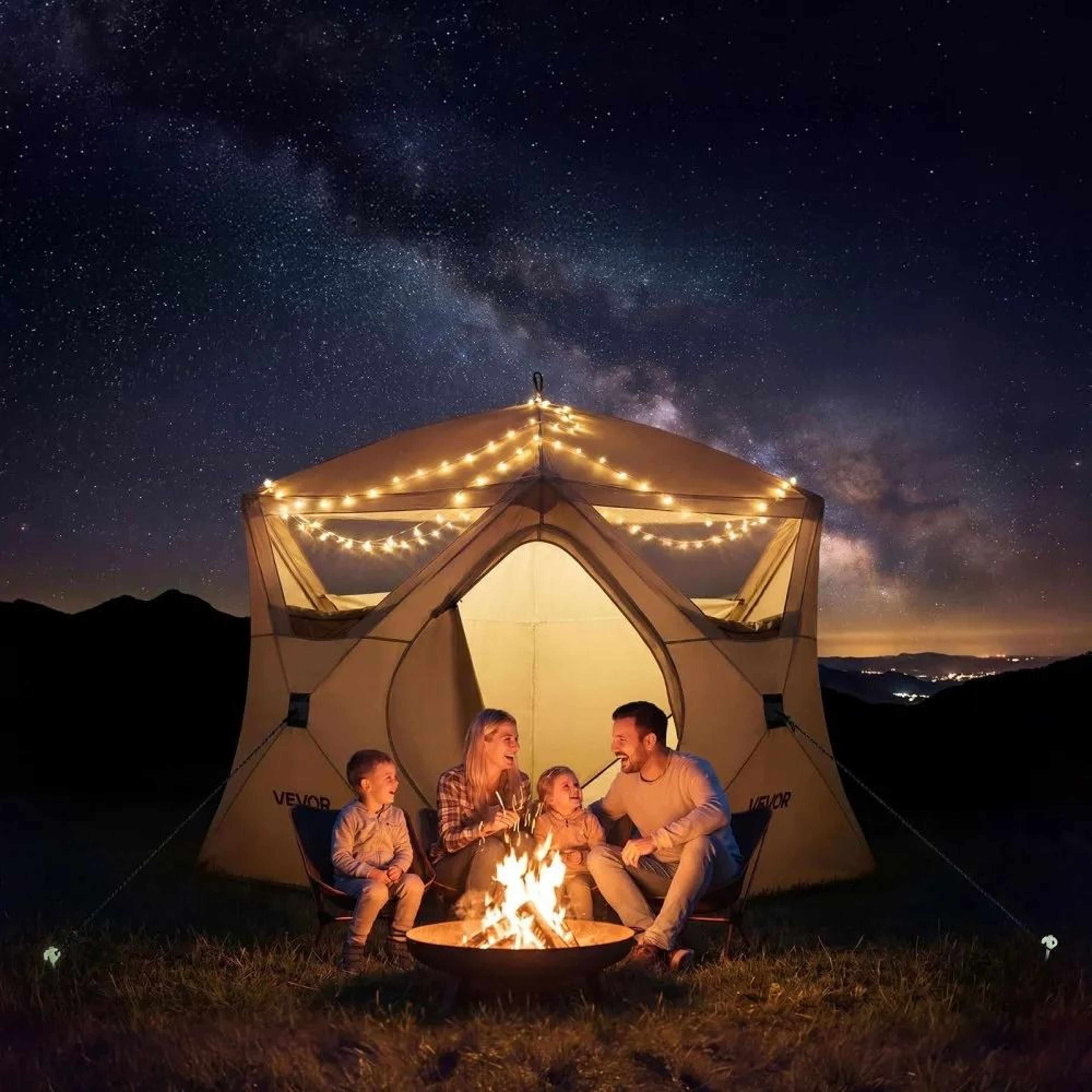 60 Second 4 Person Instant Cabin Tent With Stand Up Interior 6