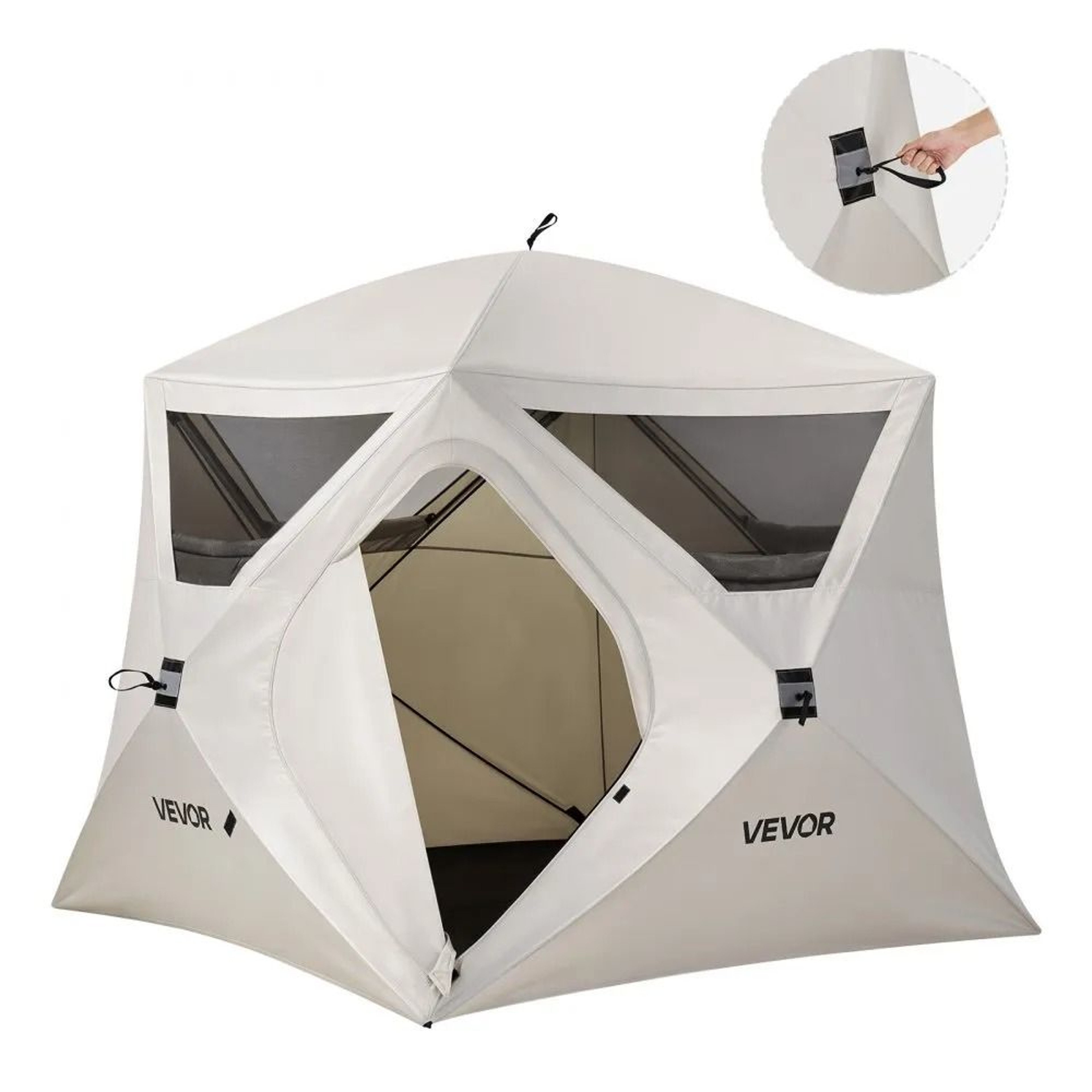 60 Second 4 Person Instant Cabin Tent With Stand Up Interior 10
