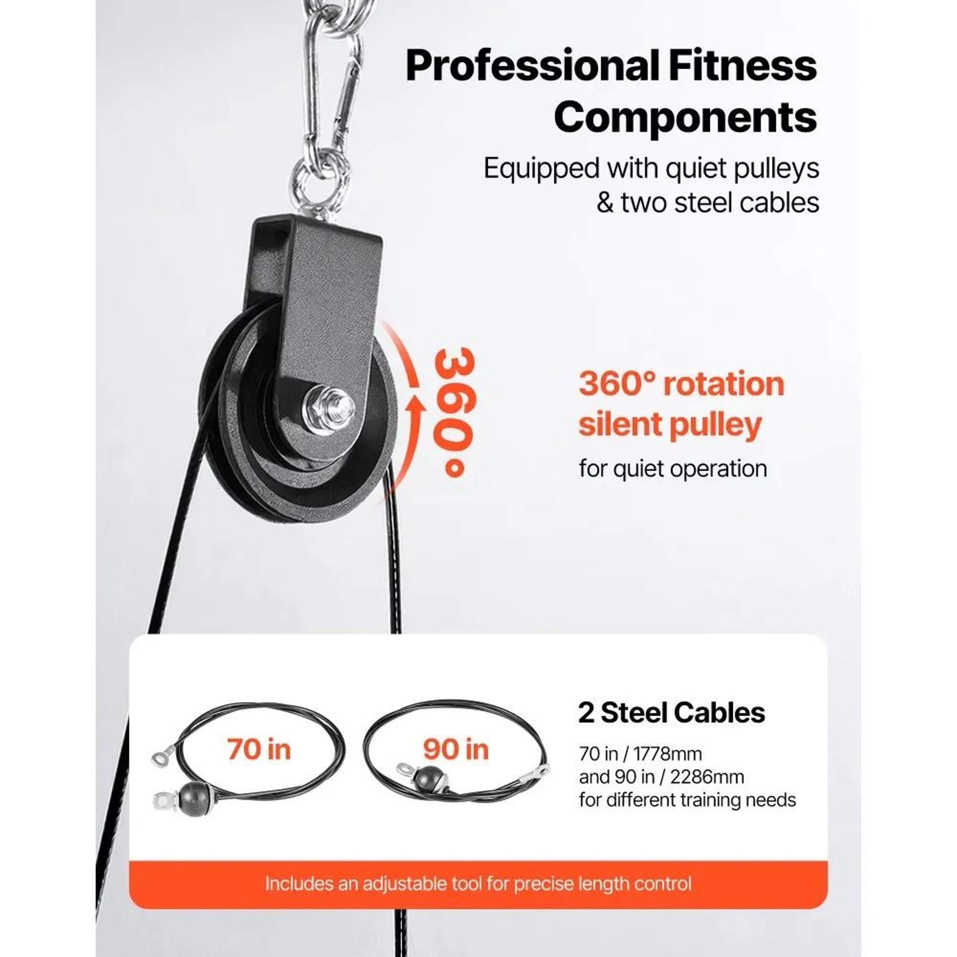 330 Lb Home Gym Cable Pulley System With LAT Pulldown And Lift Attachments 2