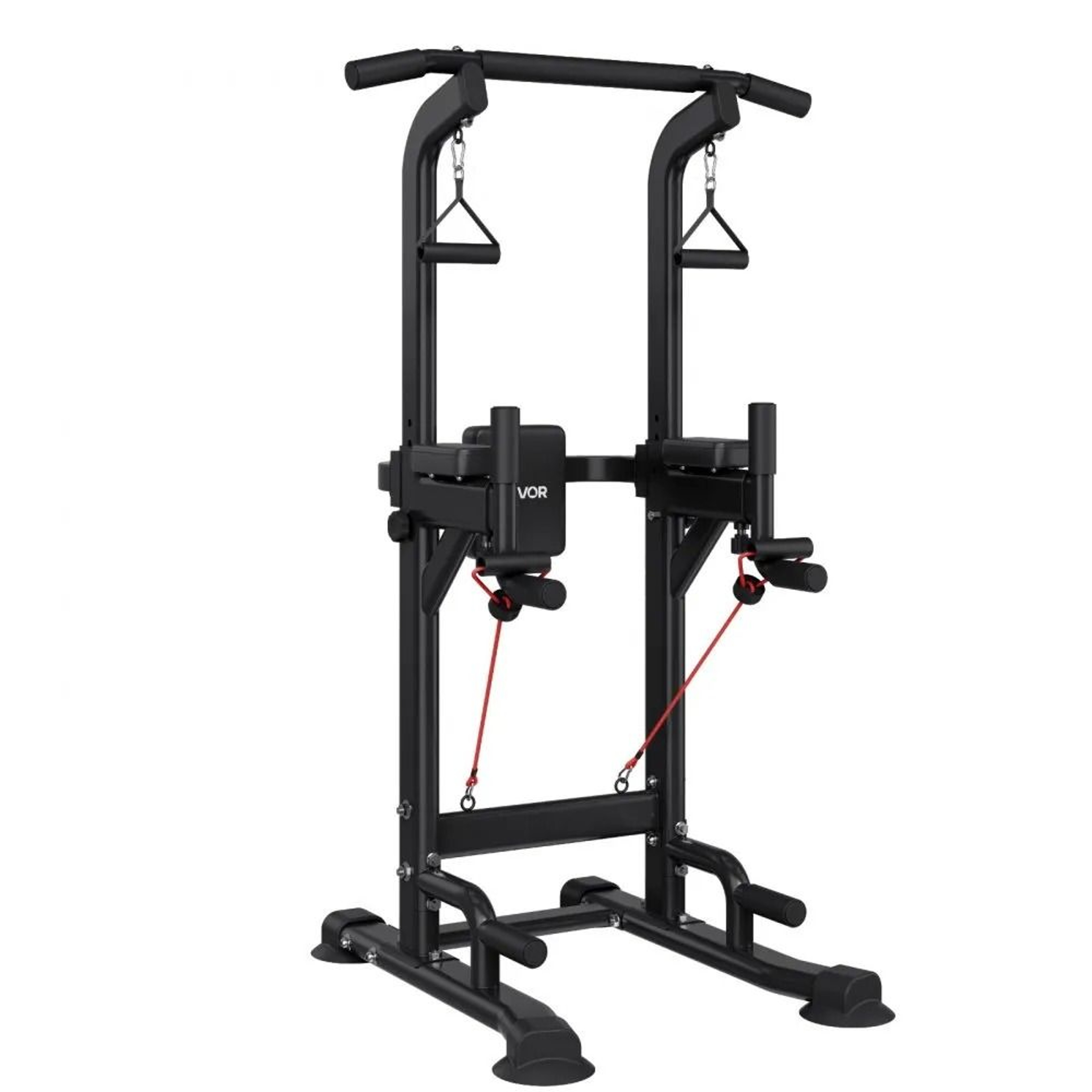 Adjustable Power Tower Dip Station With Pull Up Bar And Back Support 8