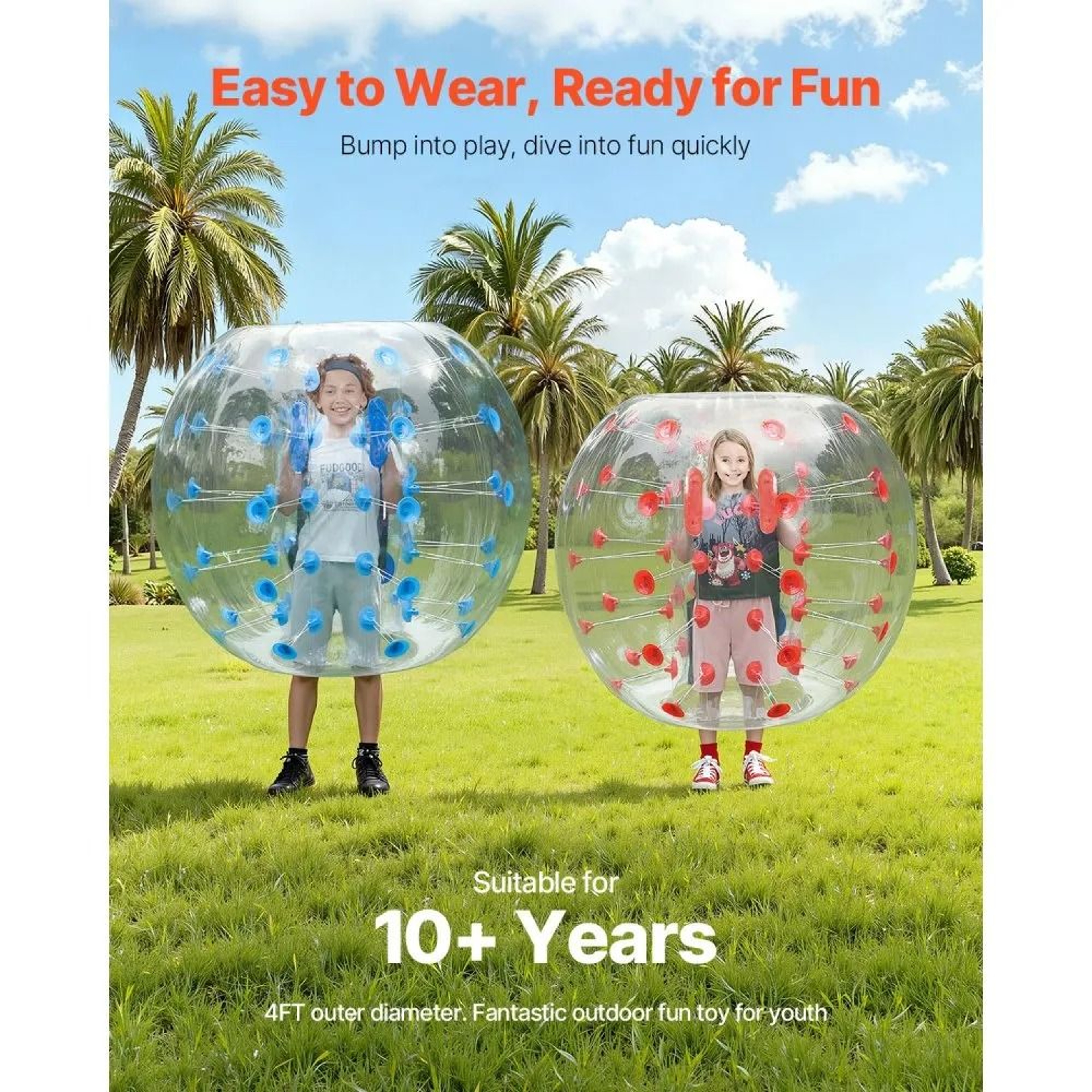 4FT Inflatable Bumper Balls 2 Pack For Teens And Adults 3