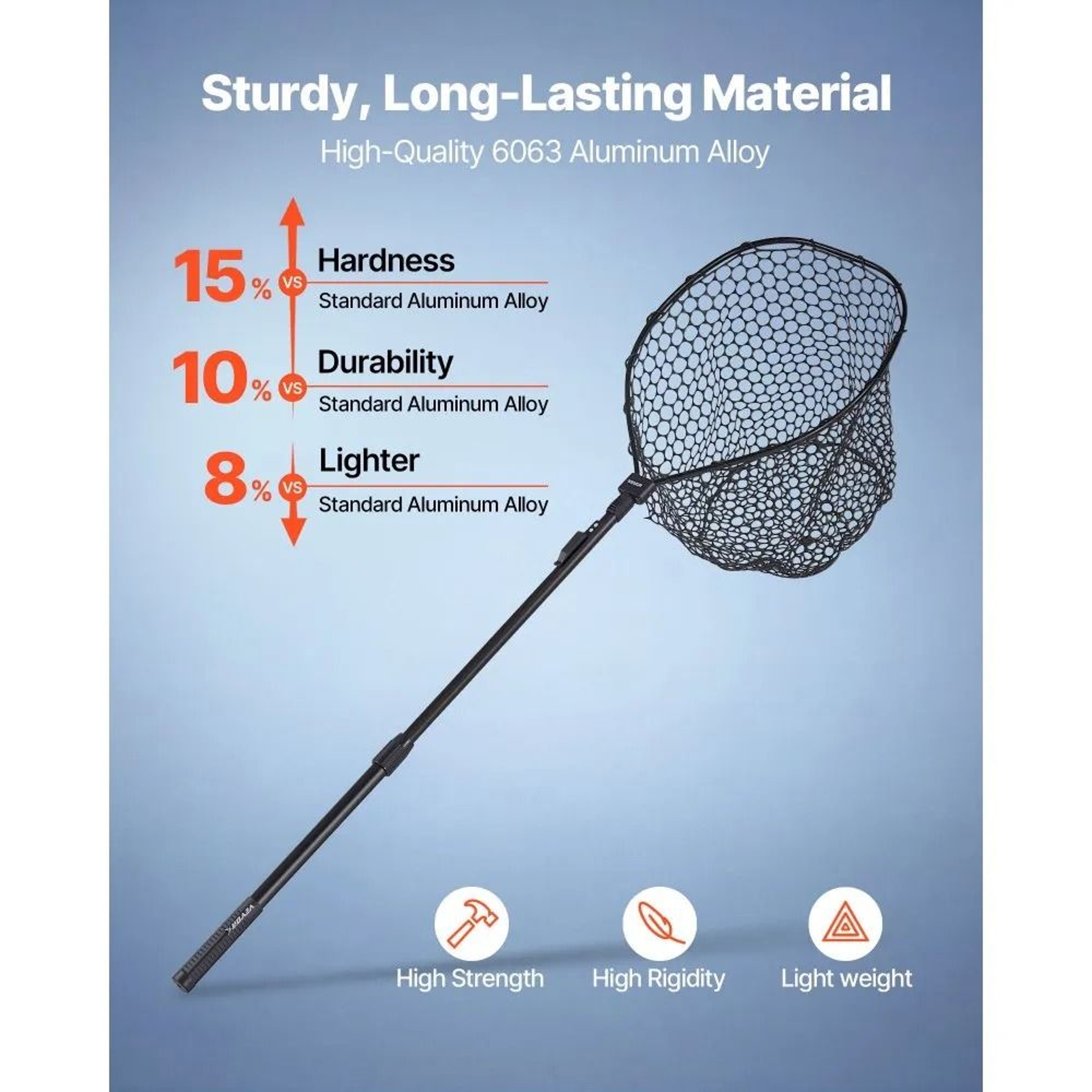 Foldable Fishing Net With Telescopic Landing Net Handle And Soft Silicone Fish Net Mesh 4