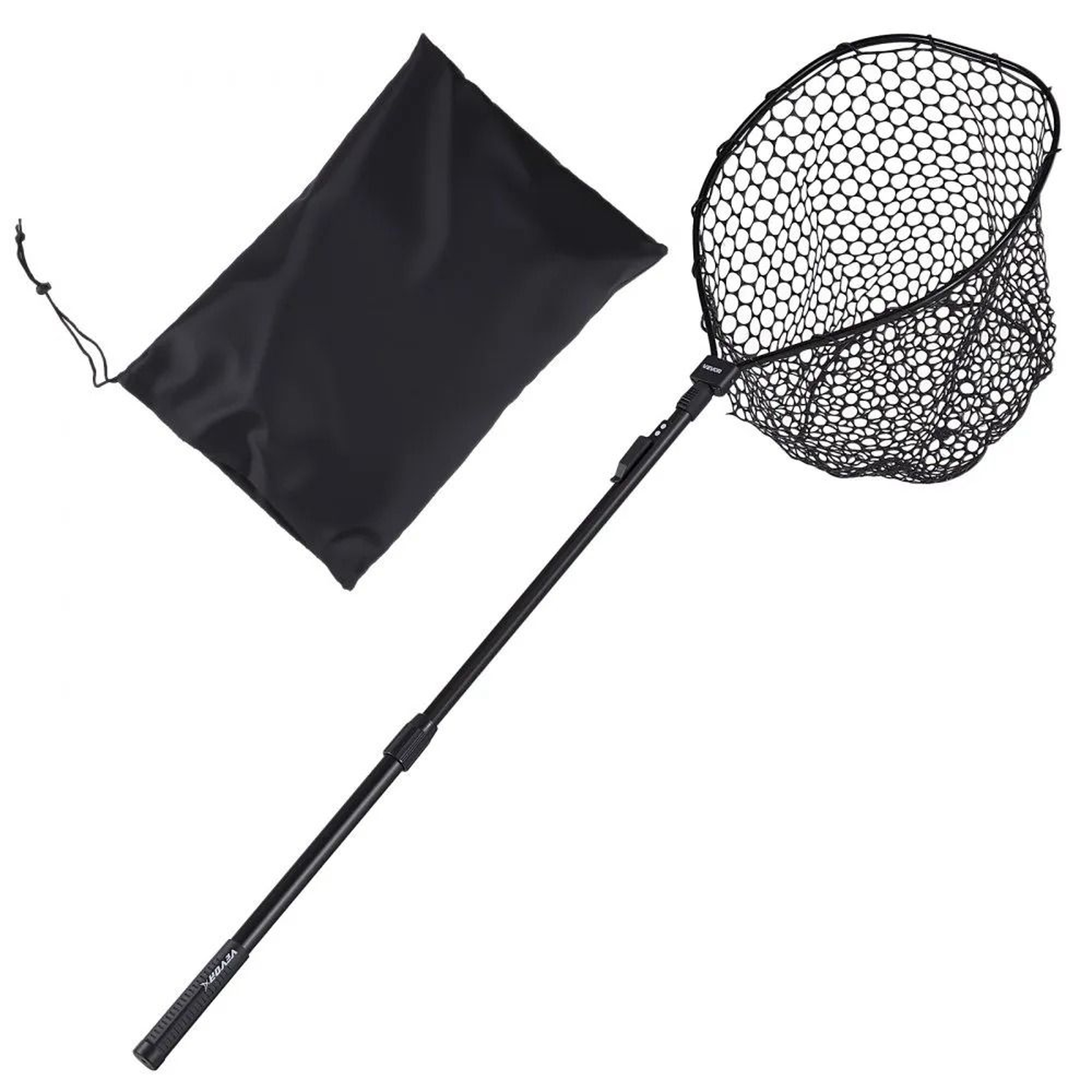 Foldable Fishing Net With Telescopic Landing Net Handle And Soft Silicone Fish Net Mesh 10