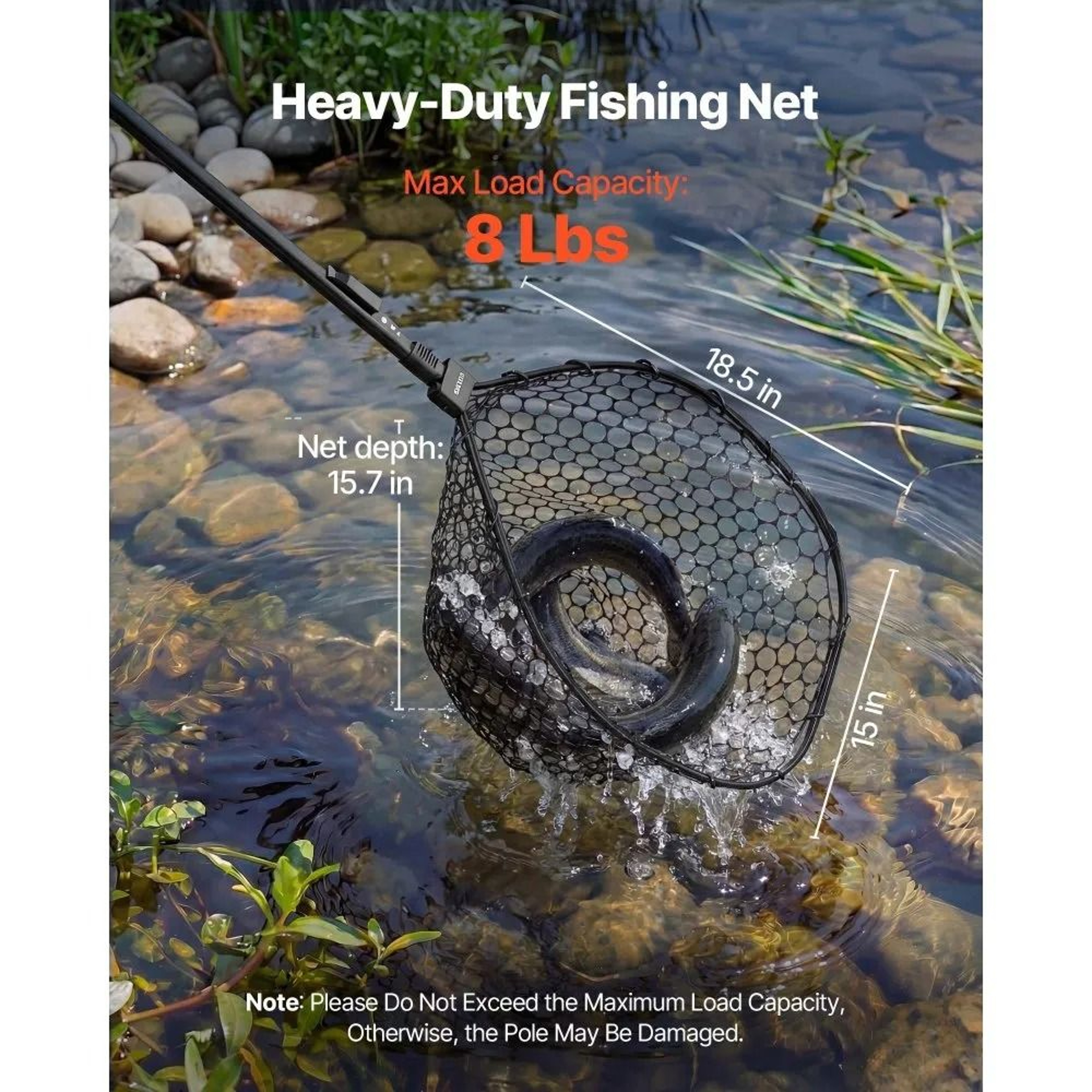 Foldable Fishing Net With Telescopic Landing Net Handle And Soft Silicone Fish Net Mesh 1