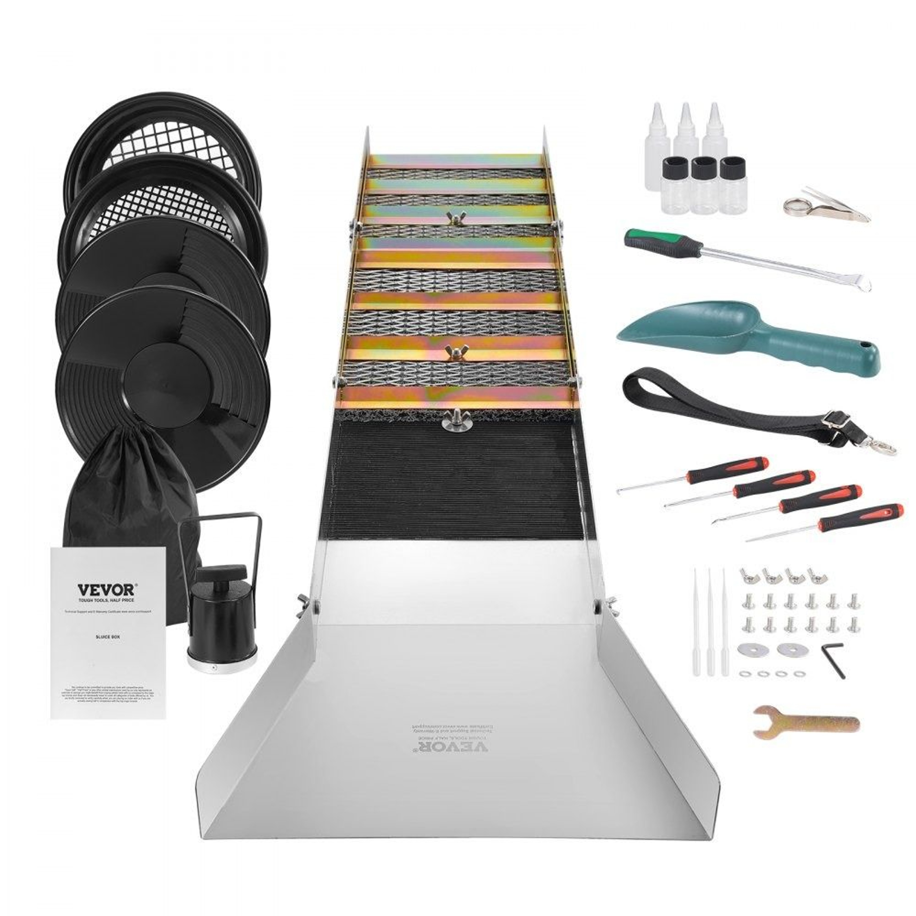 Gold Panning Kit 50 Inch Folding Sluice Box Gold Prospecting Equipment Set 0
