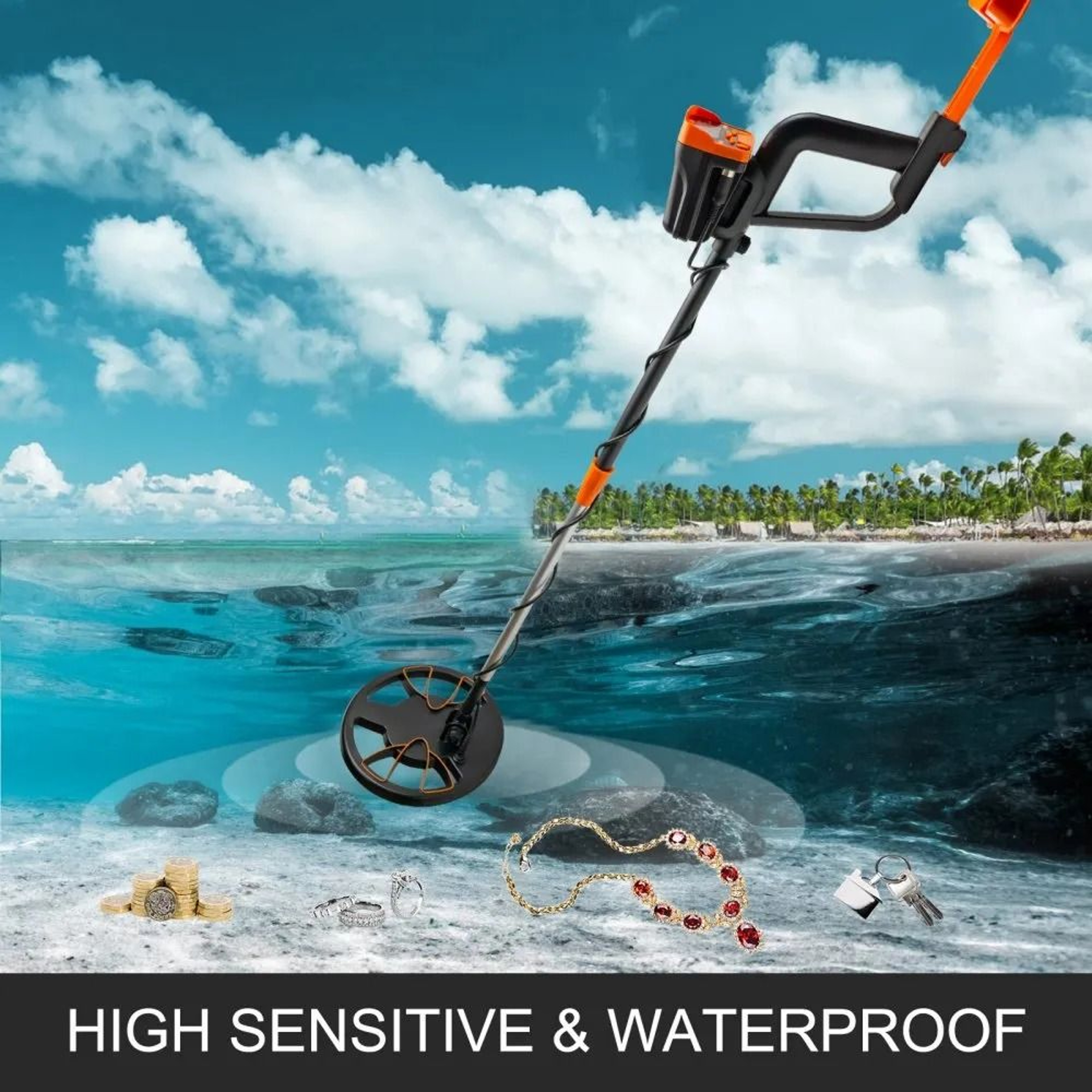 Waterproof Metal Detector With LCD Display For Treasure Hunting And Gold Finding 1