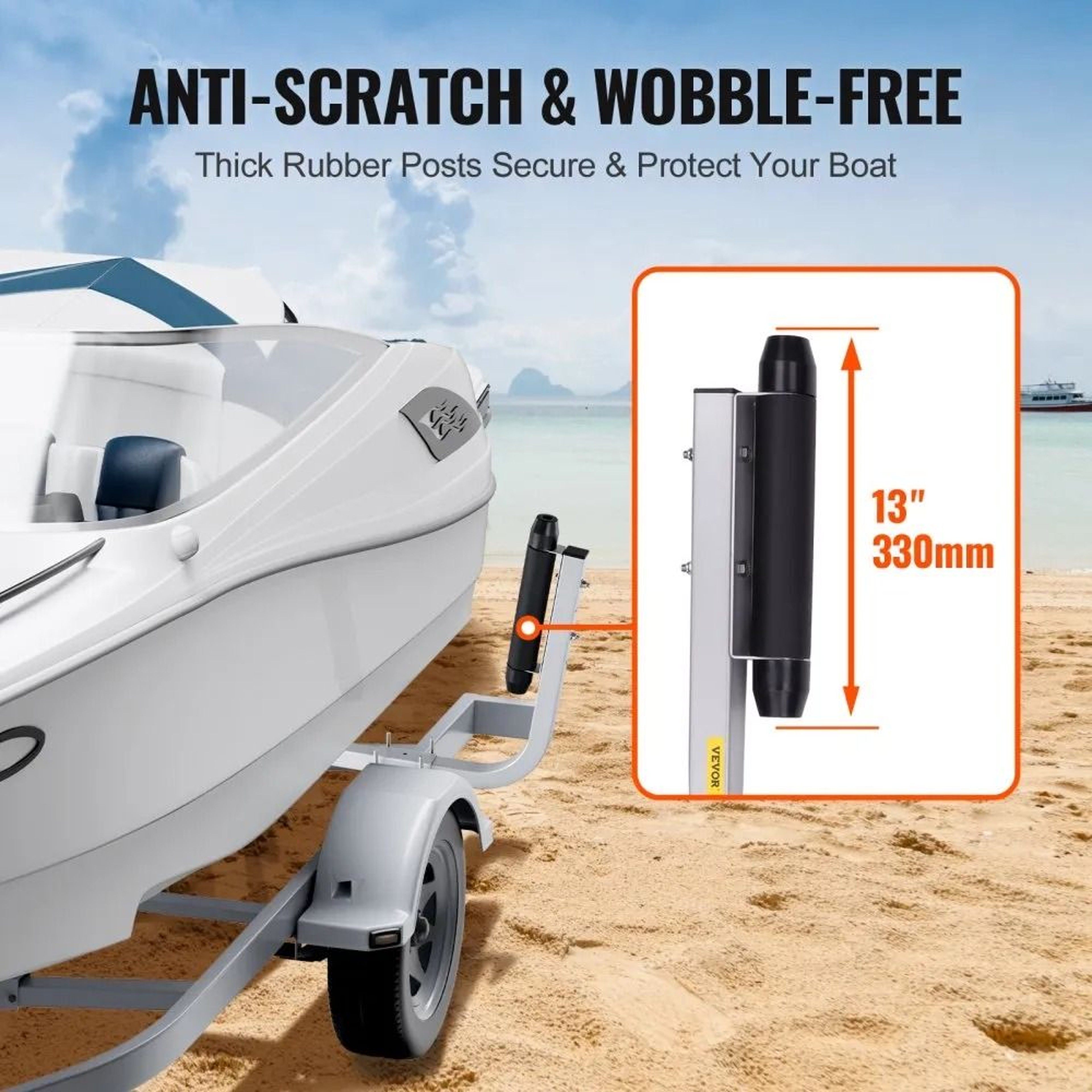 Adjustable Boat Trailer Guide Poles With Rustproof Steel Roller Support 2