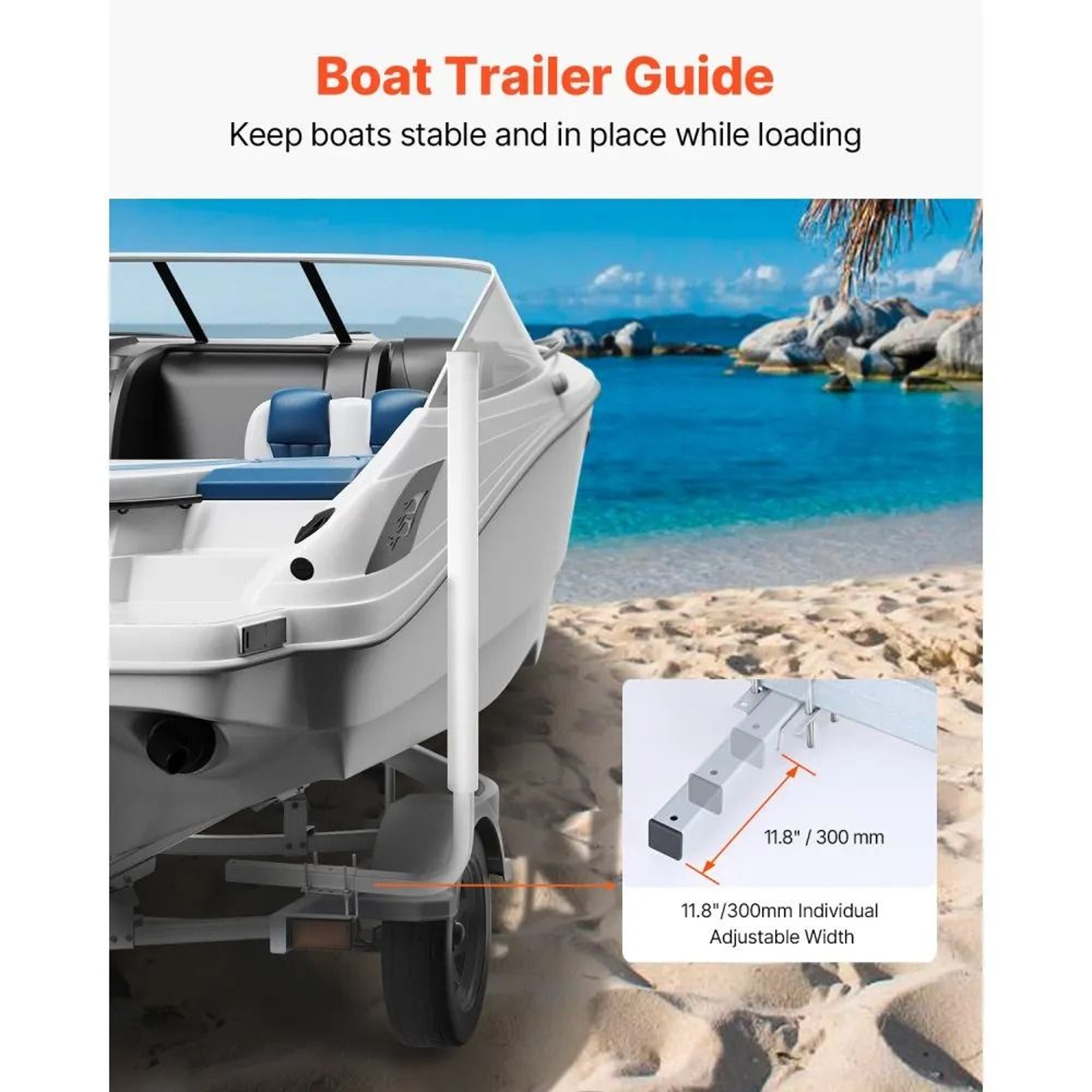 Adjustable Boat Trailer Guide Poles With PVC Protection For Easy Loading 1