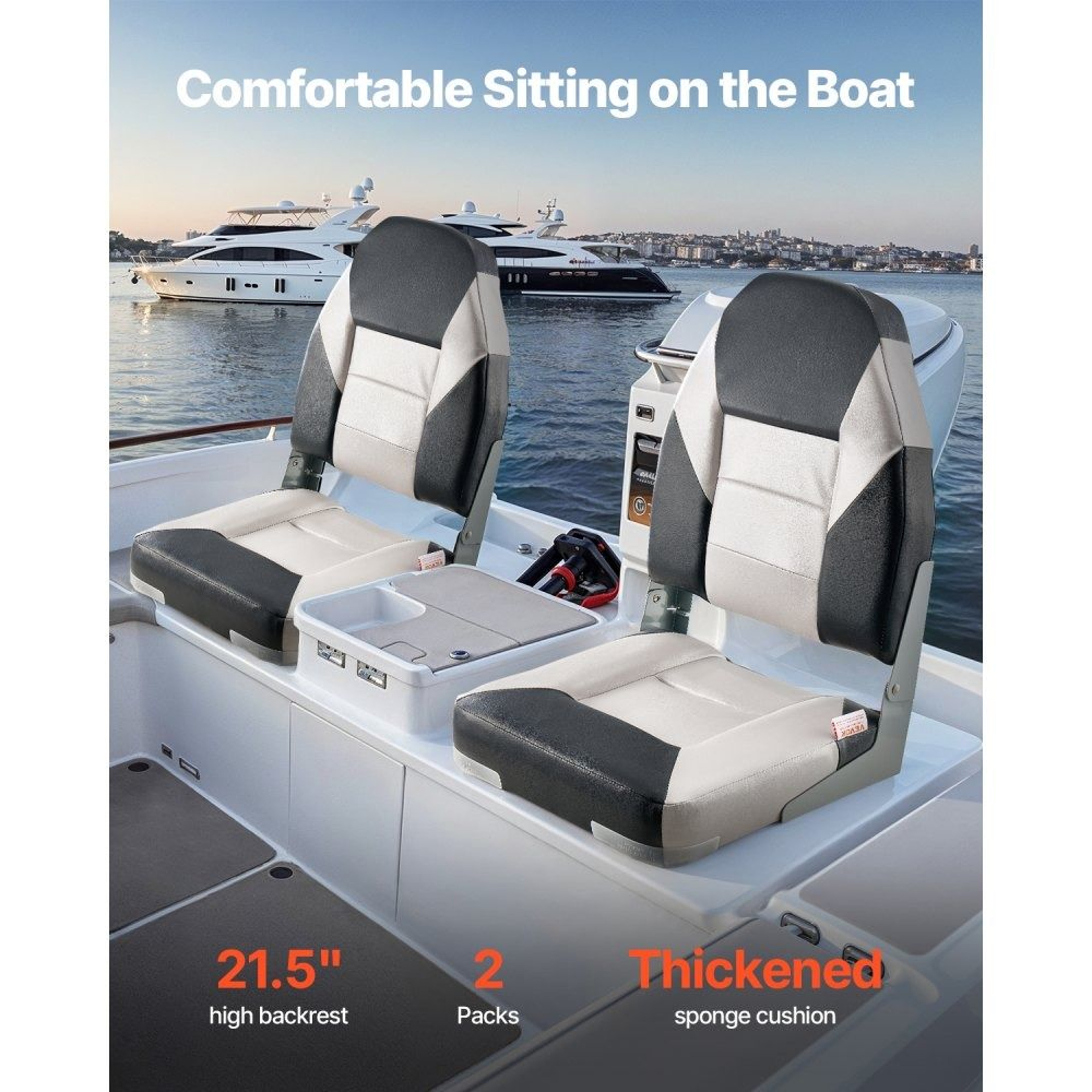 Folding Boat Seat High Back Fishing Seat With Waterproof Cushion 2