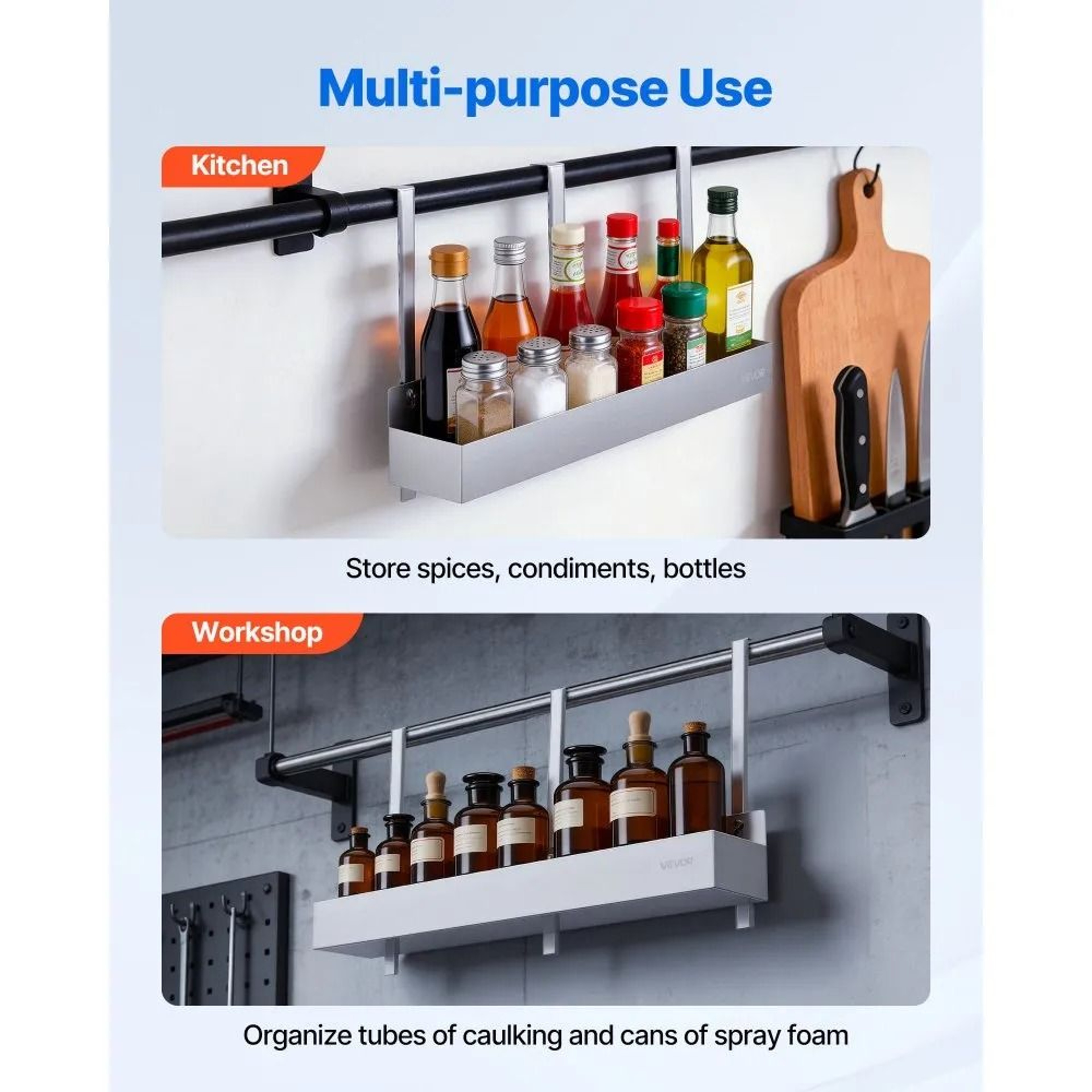 24 Inch Stainless Steel Bar Speed Rail Bottle Holder For Liquor Storage 5