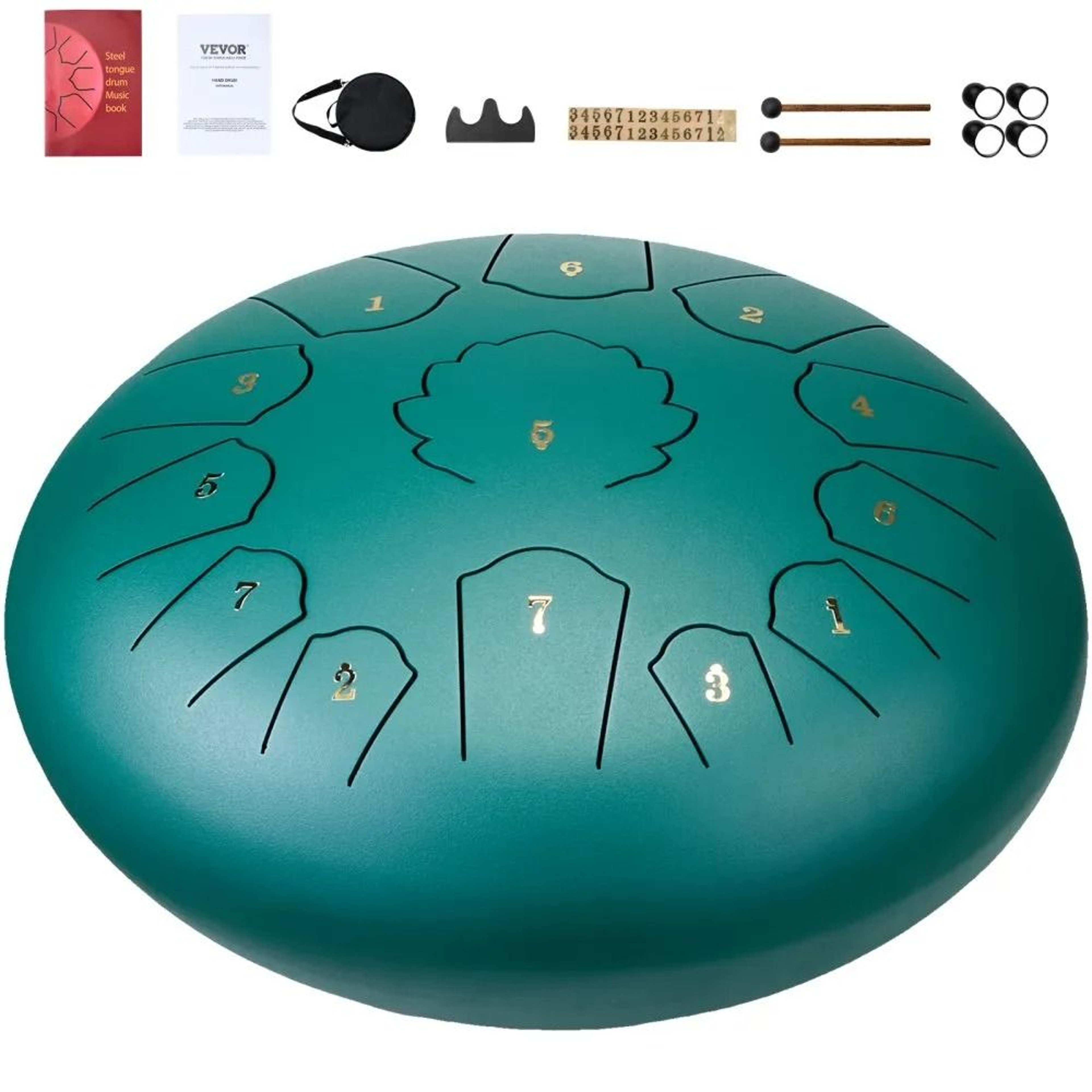 13 Note Steel Tongue Drum 12 Inch C Major Hand Pan Drum With Mallets And Carry Bag 7