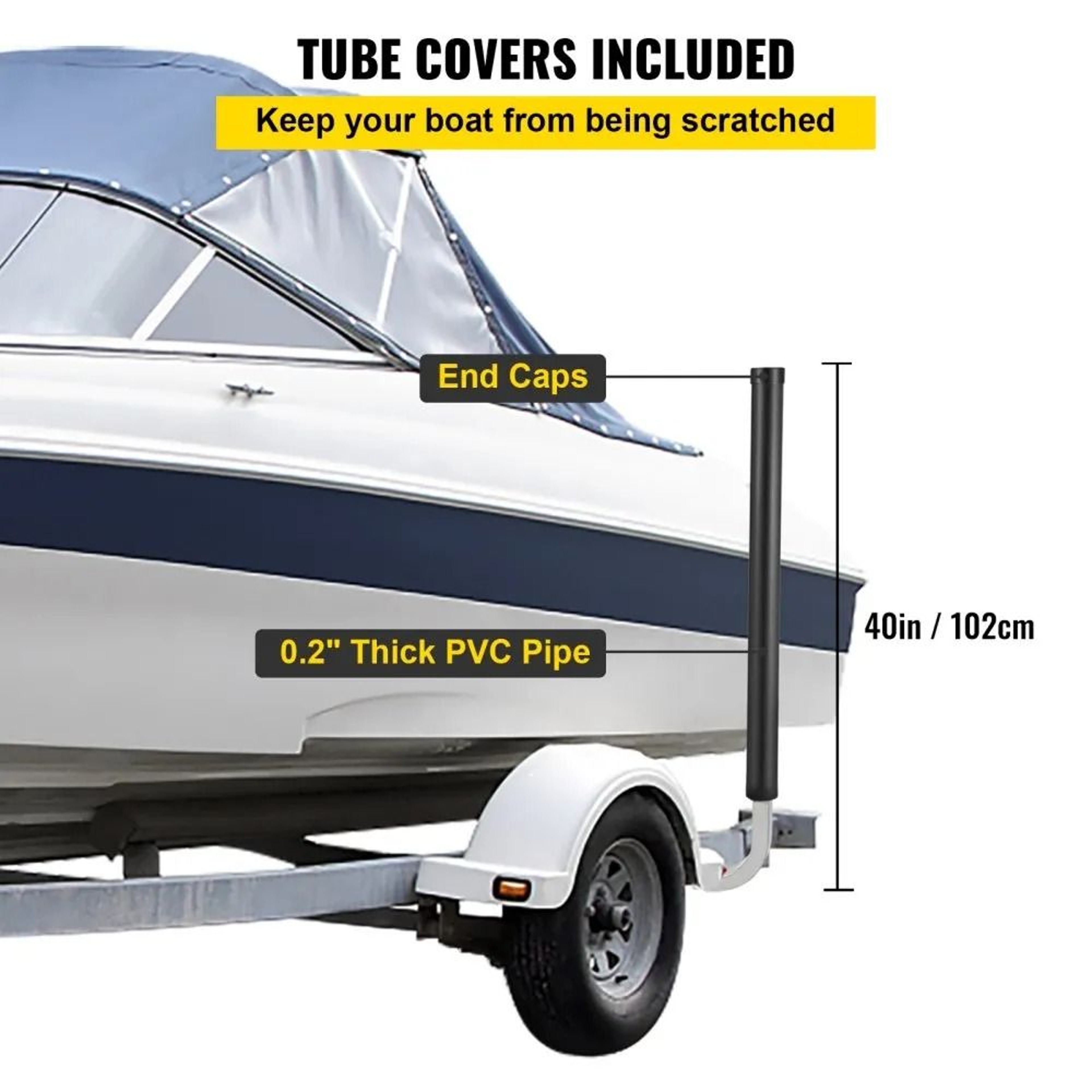 40 Inch Boat Trailer Guide Ons With Galvanized Steel Posts And PVC Protectors For Easy Boat Loading 5