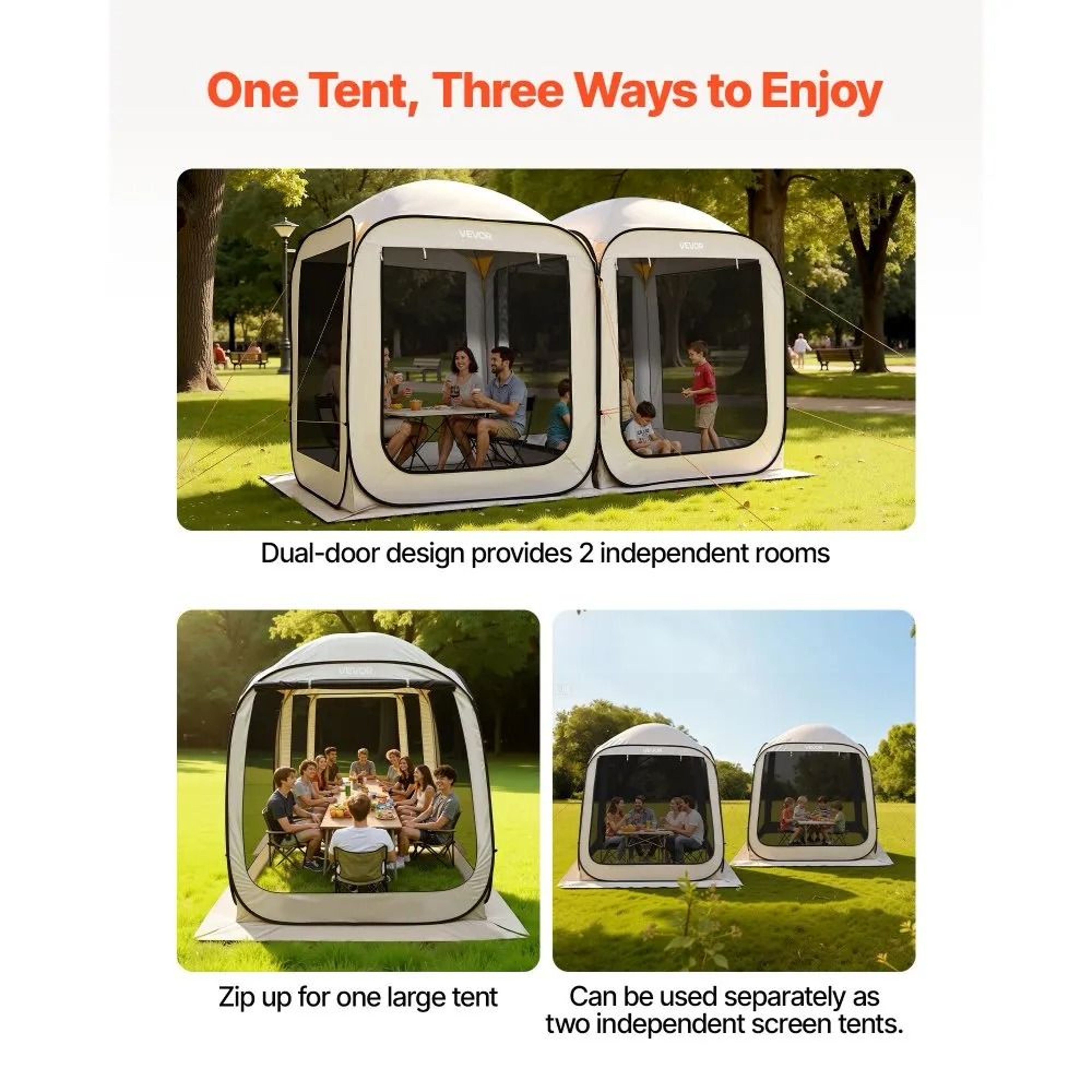 Screen House Tent 12x6 FT Portable Pop Up Screen Tent Outdoor Canopy 2