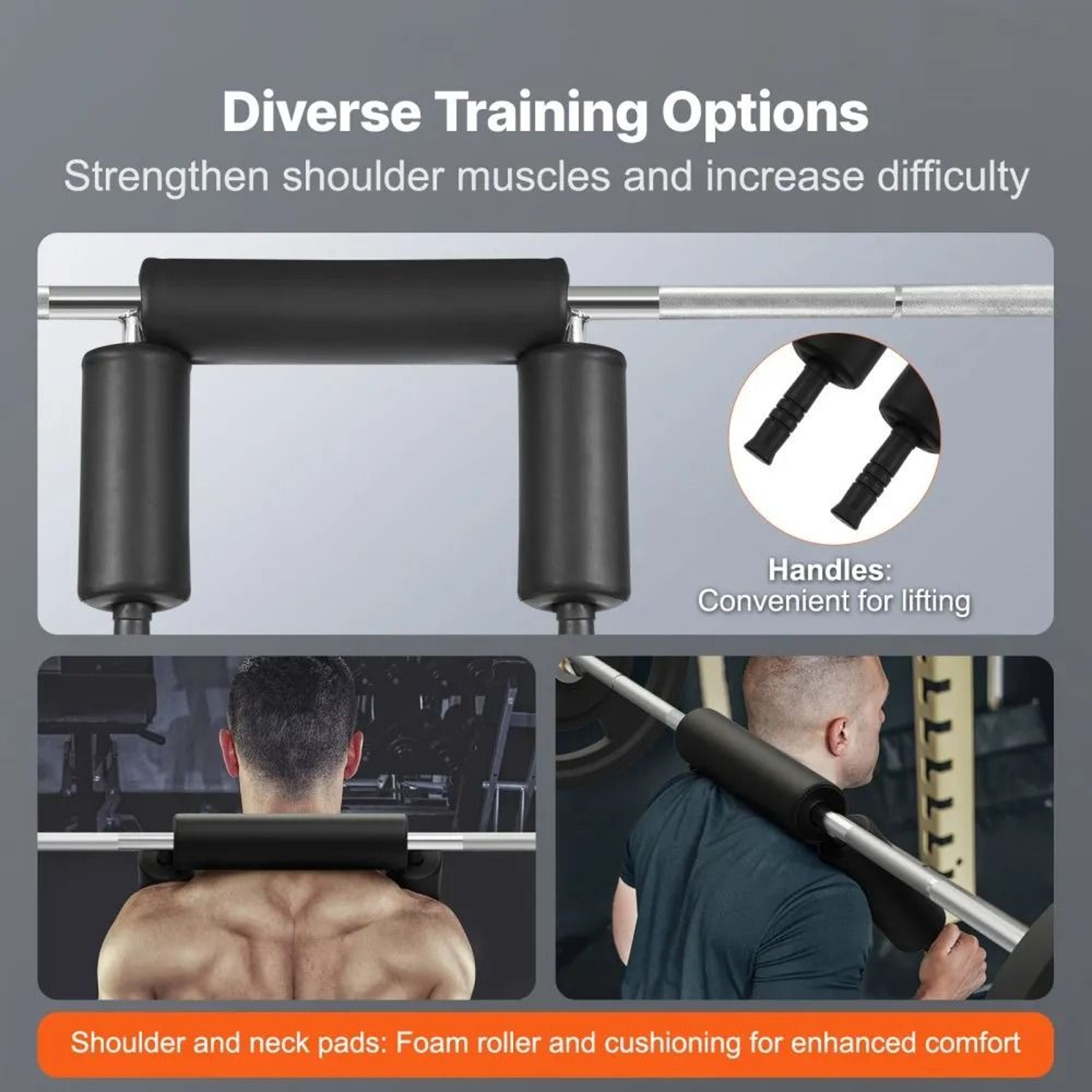 Safety Squat Bar 700 LBS Weight Training Bar With Shoulder Pads For Home Gym 5