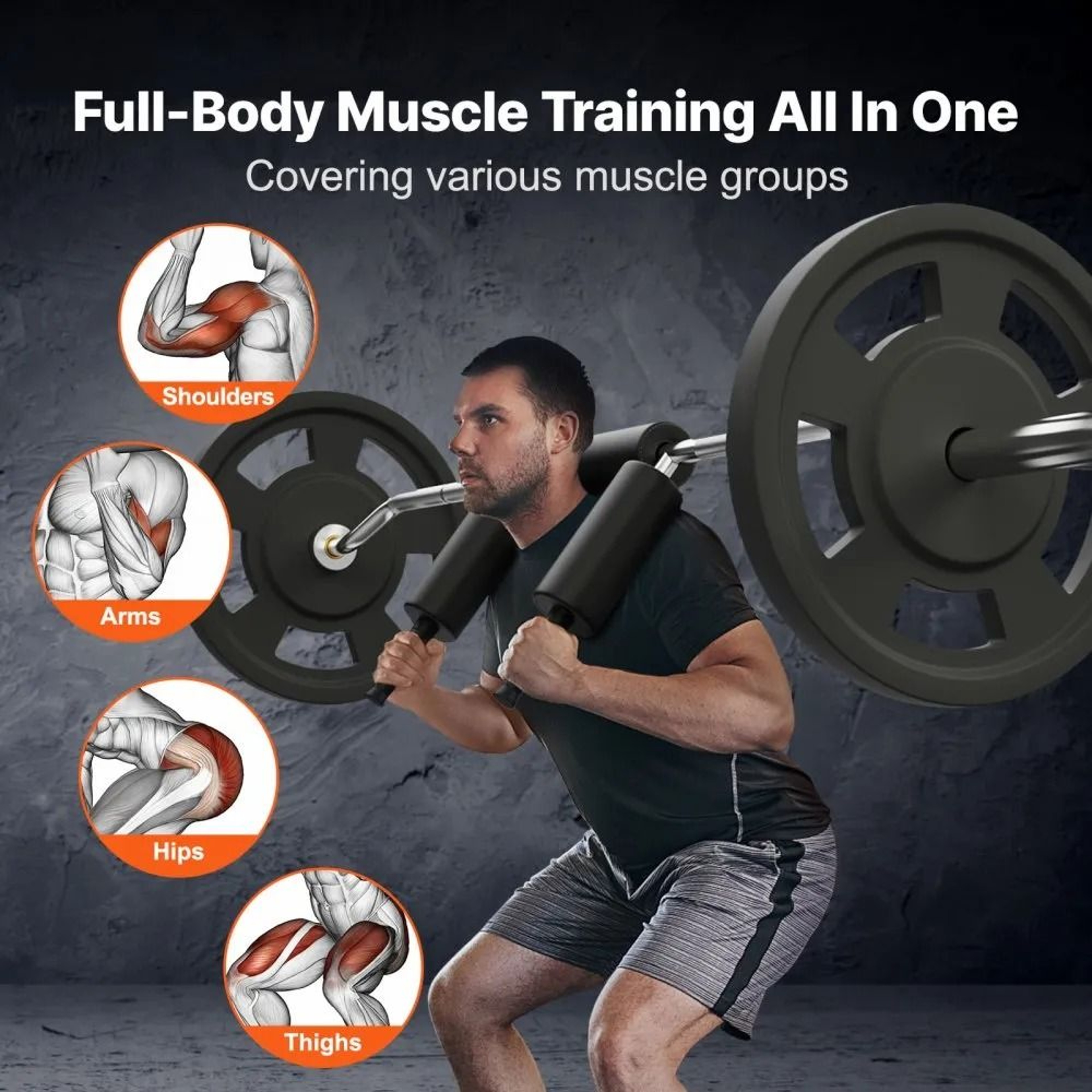 Safety Squat Bar 700 LBS Weight Training Bar With Shoulder Pads For Home Gym 1