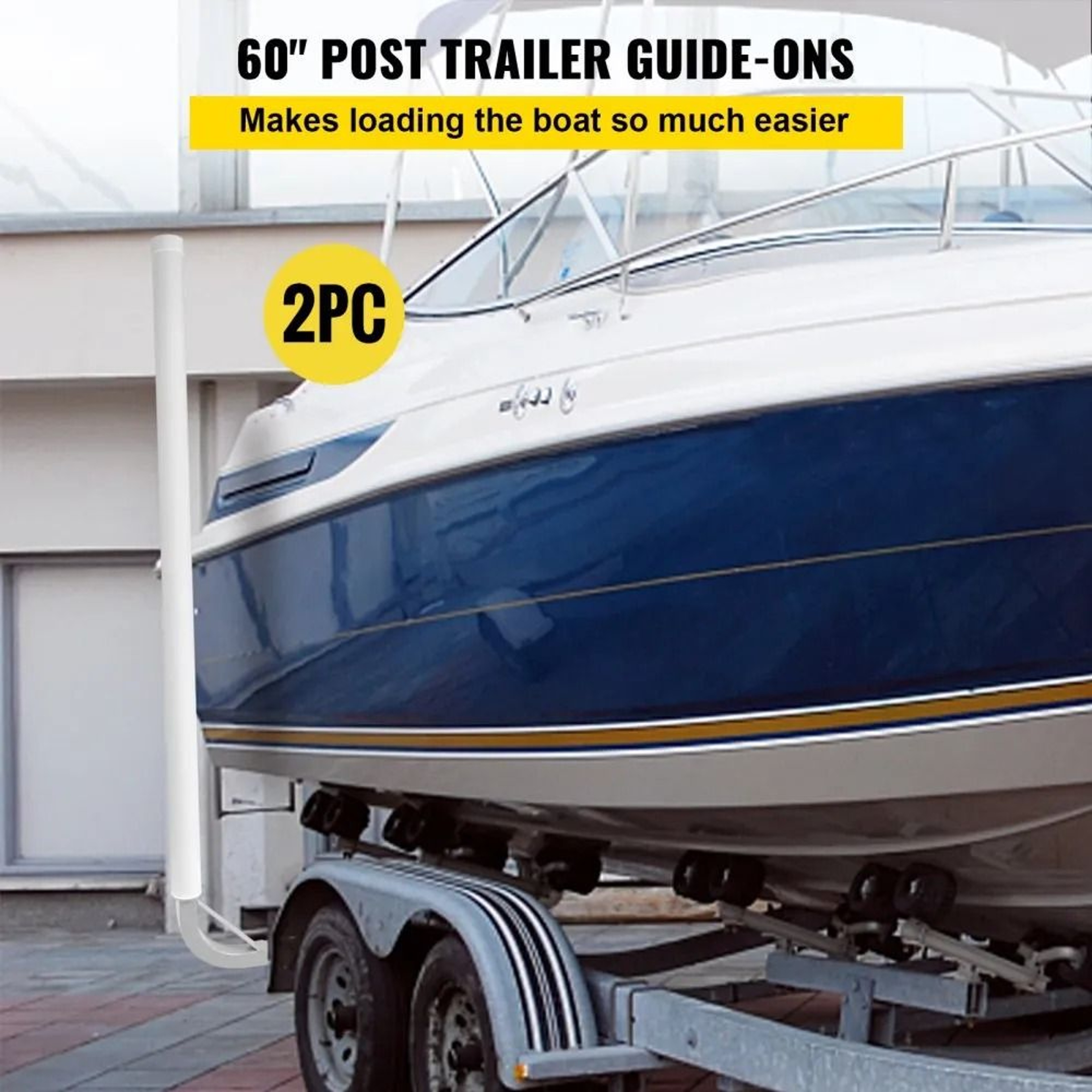 60 Inch Boat Trailer Guide On Steel Posts With PVC Covers For Easy Loading 1
