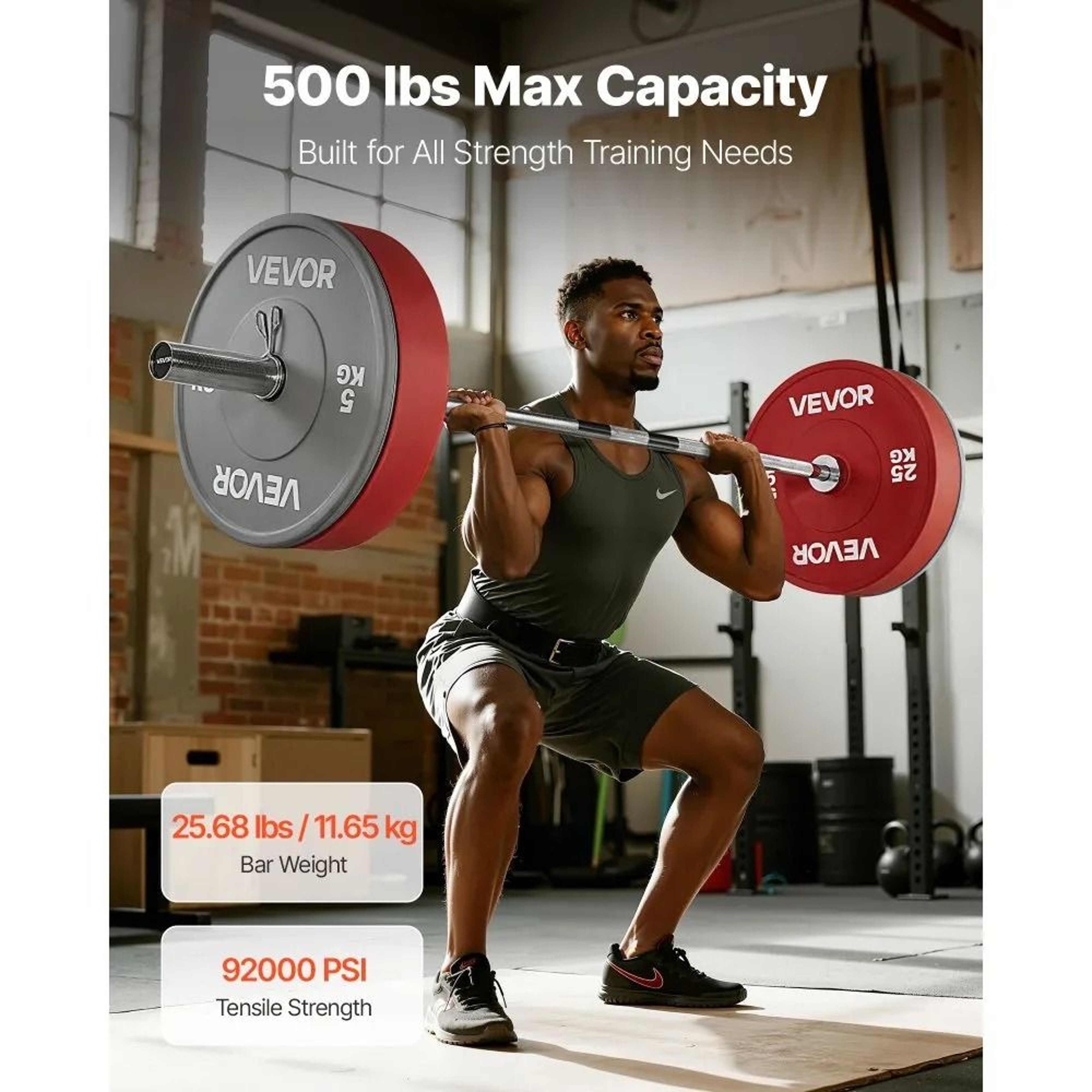 6FT Olympic Barbell Bar With 500lb Capacity For Strength Training And Weightlifting 1