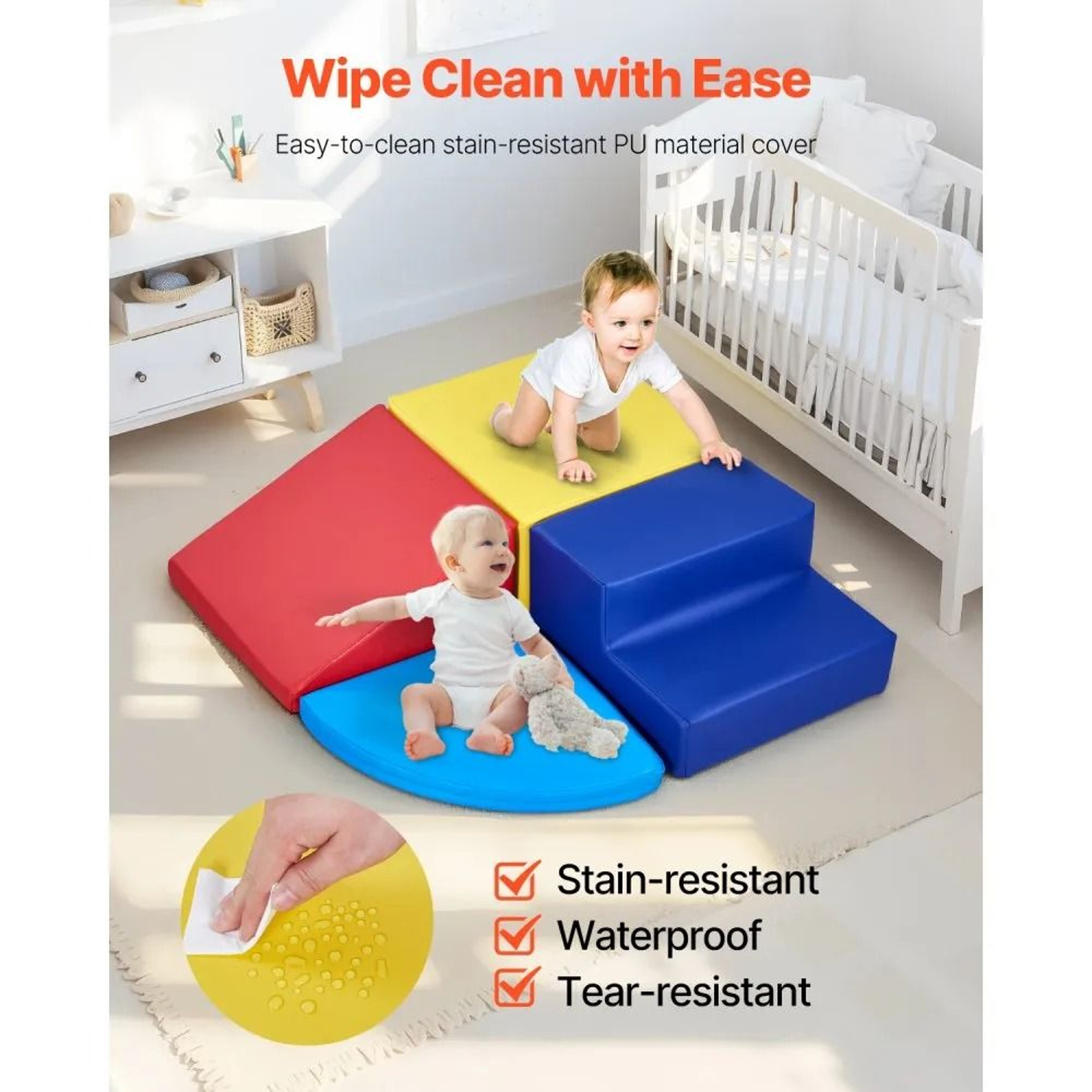 Toddler Foam Climbing Blocks Set 4 Piece Indoor Playset For Early Learning 1