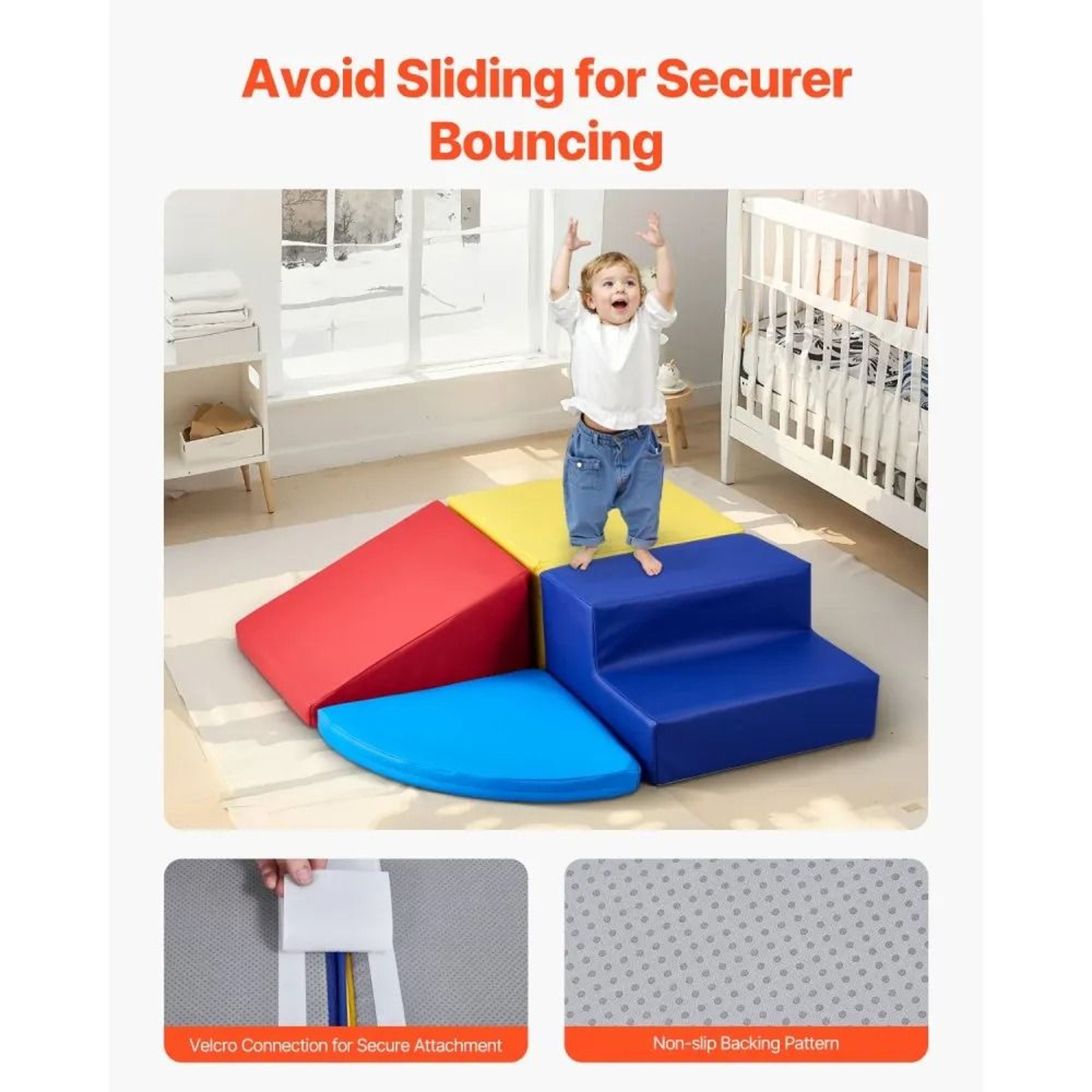 Toddler Foam Climbing Blocks Set 4 Piece Indoor Playset For Early Learning 2