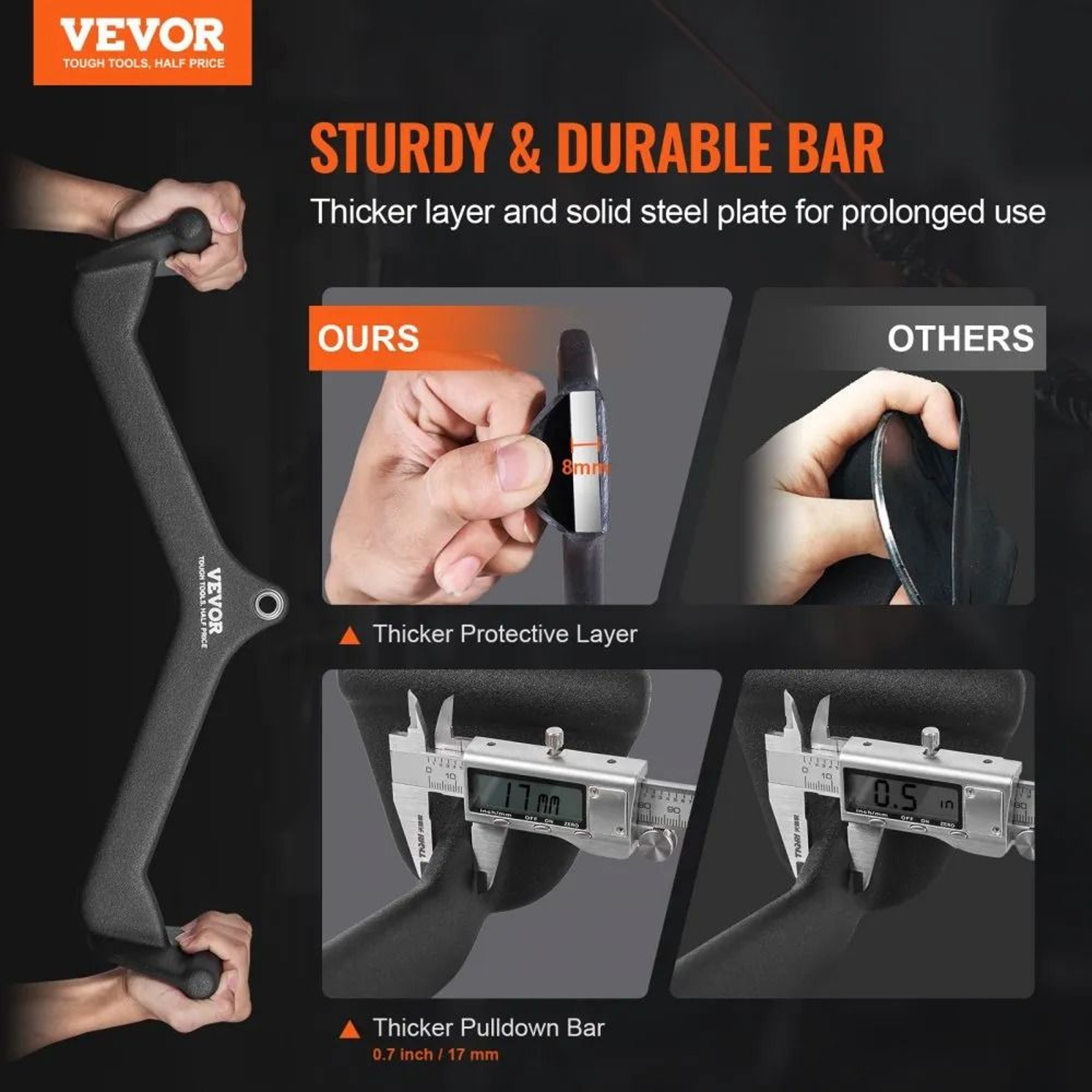 Lat Pulldown Attachment Set Cable Machine Bar Handles For Home Gym Strength Training 5