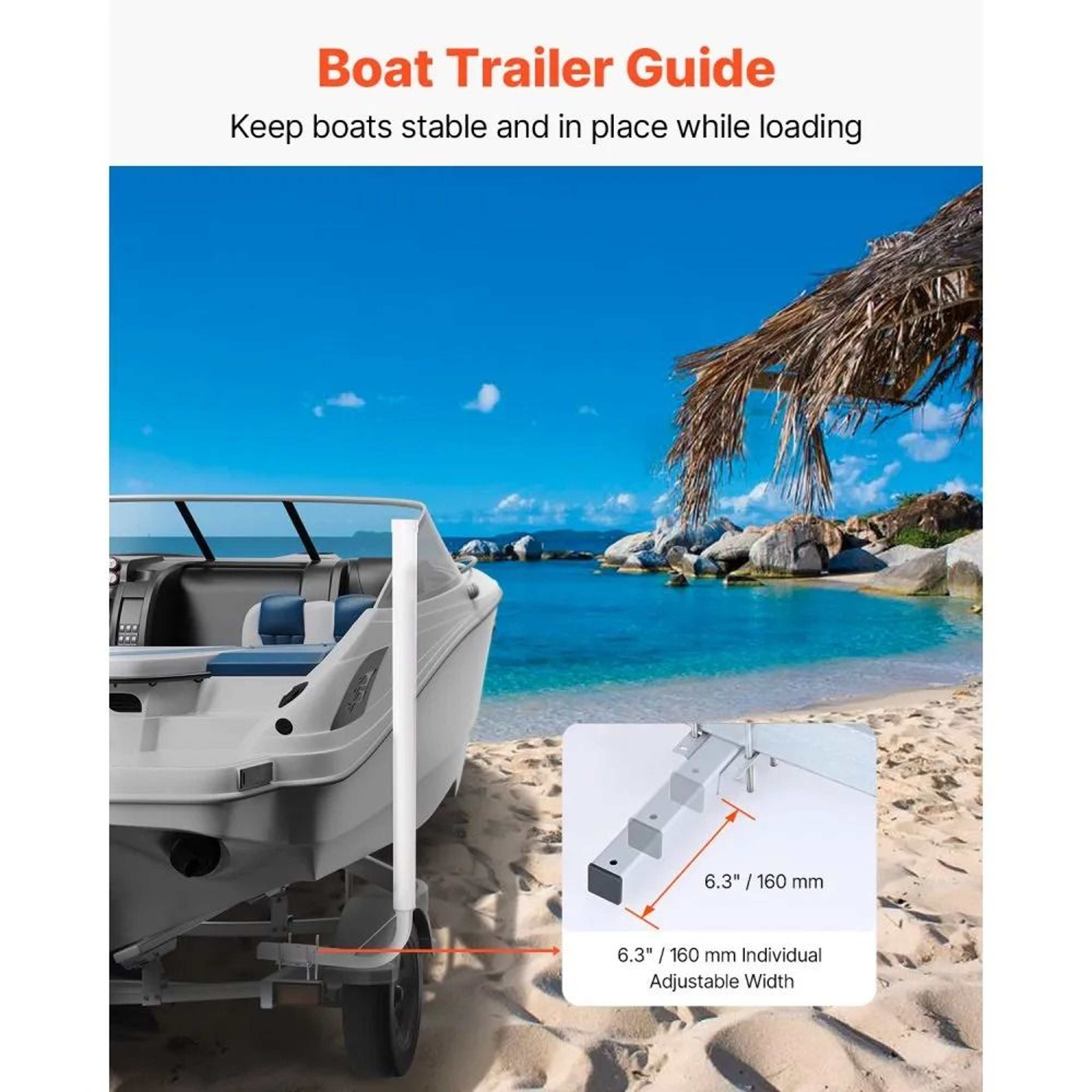 Adjustable Boat Trailer Guide Poles With Steel Frame And PVC Protection 1