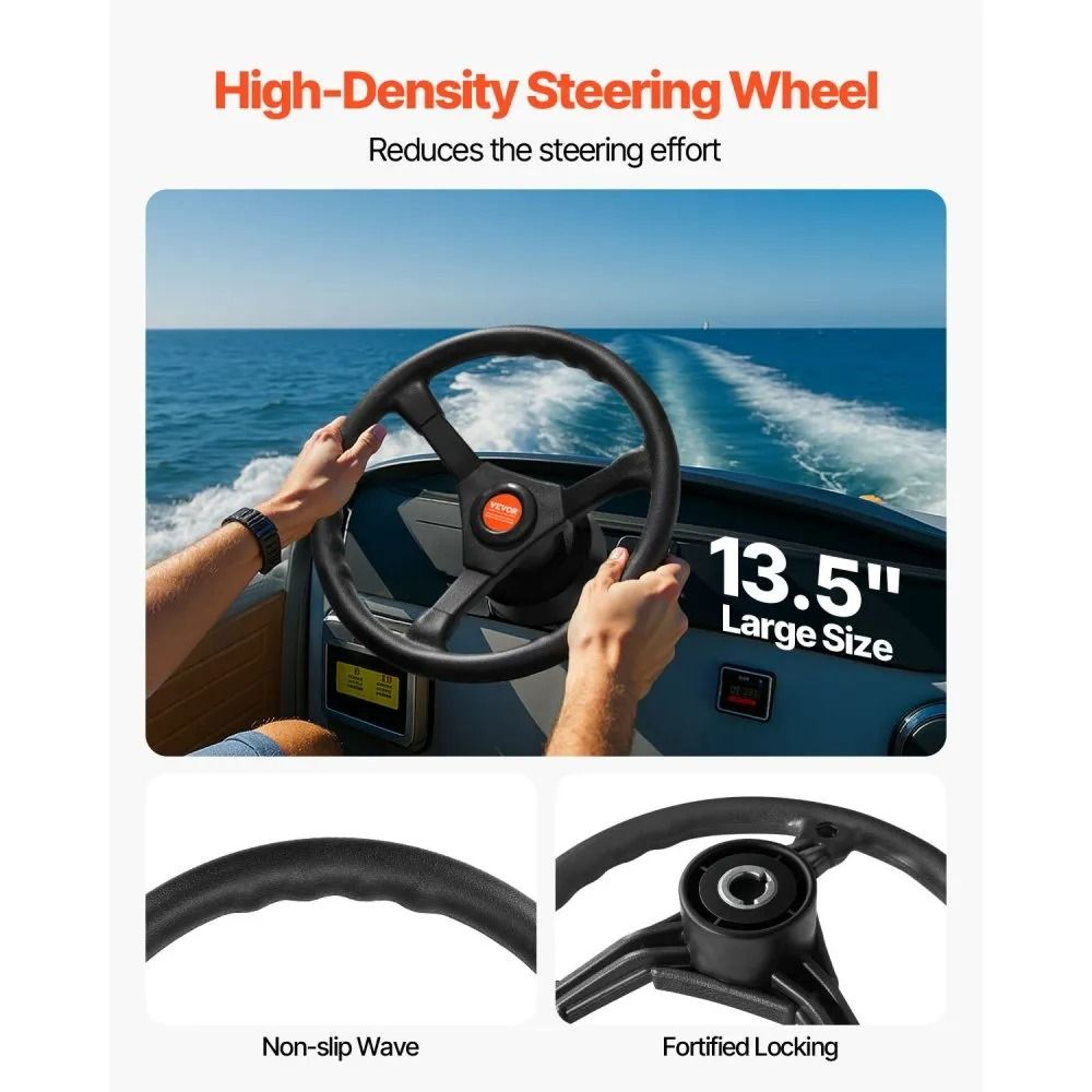Outboard Rotary Boat Steering System SS13715 With 15ft Cable And 13 Inch Wheel 2