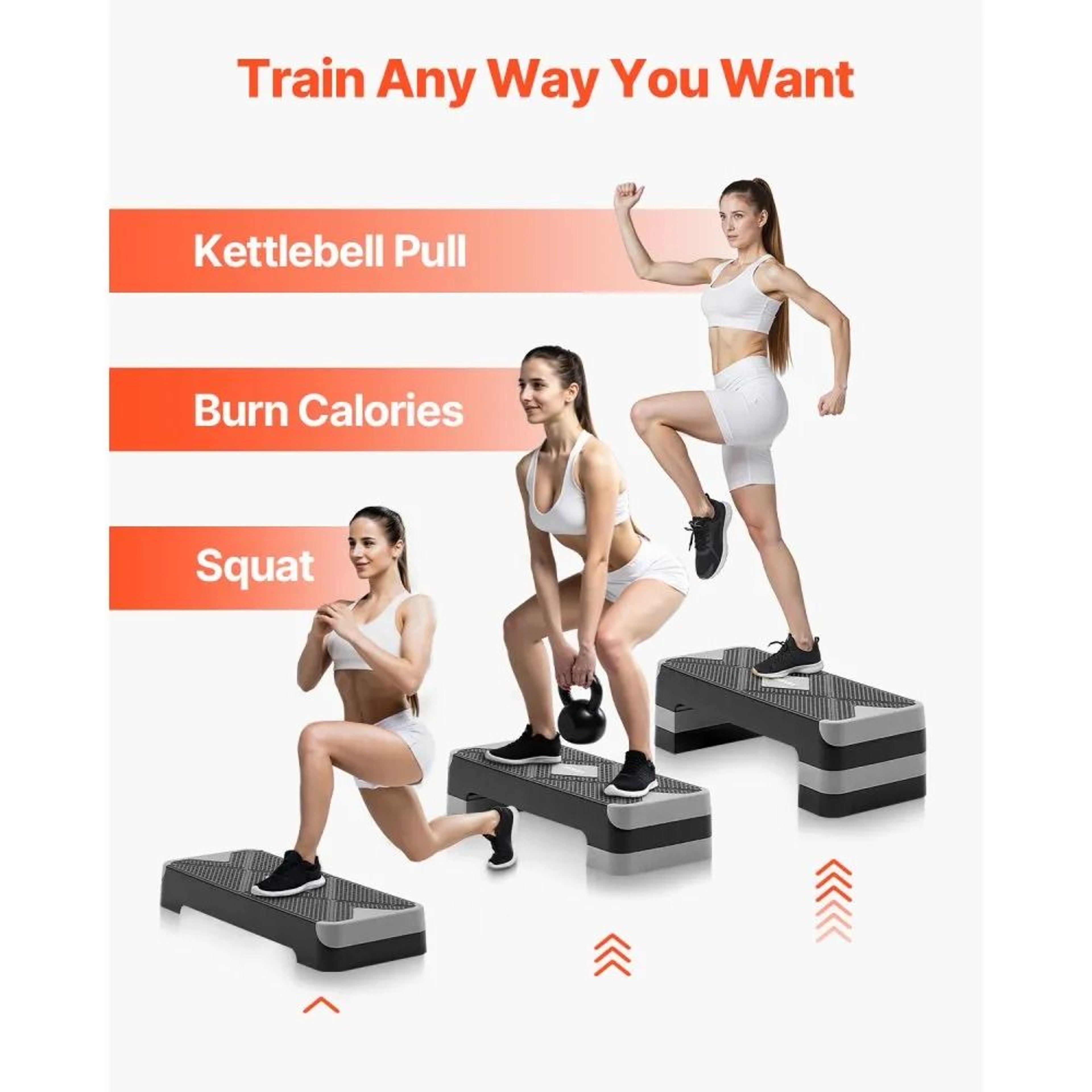Adjustable Aerobic Step Platform 28 Inch Workout Stepper With Risers 2