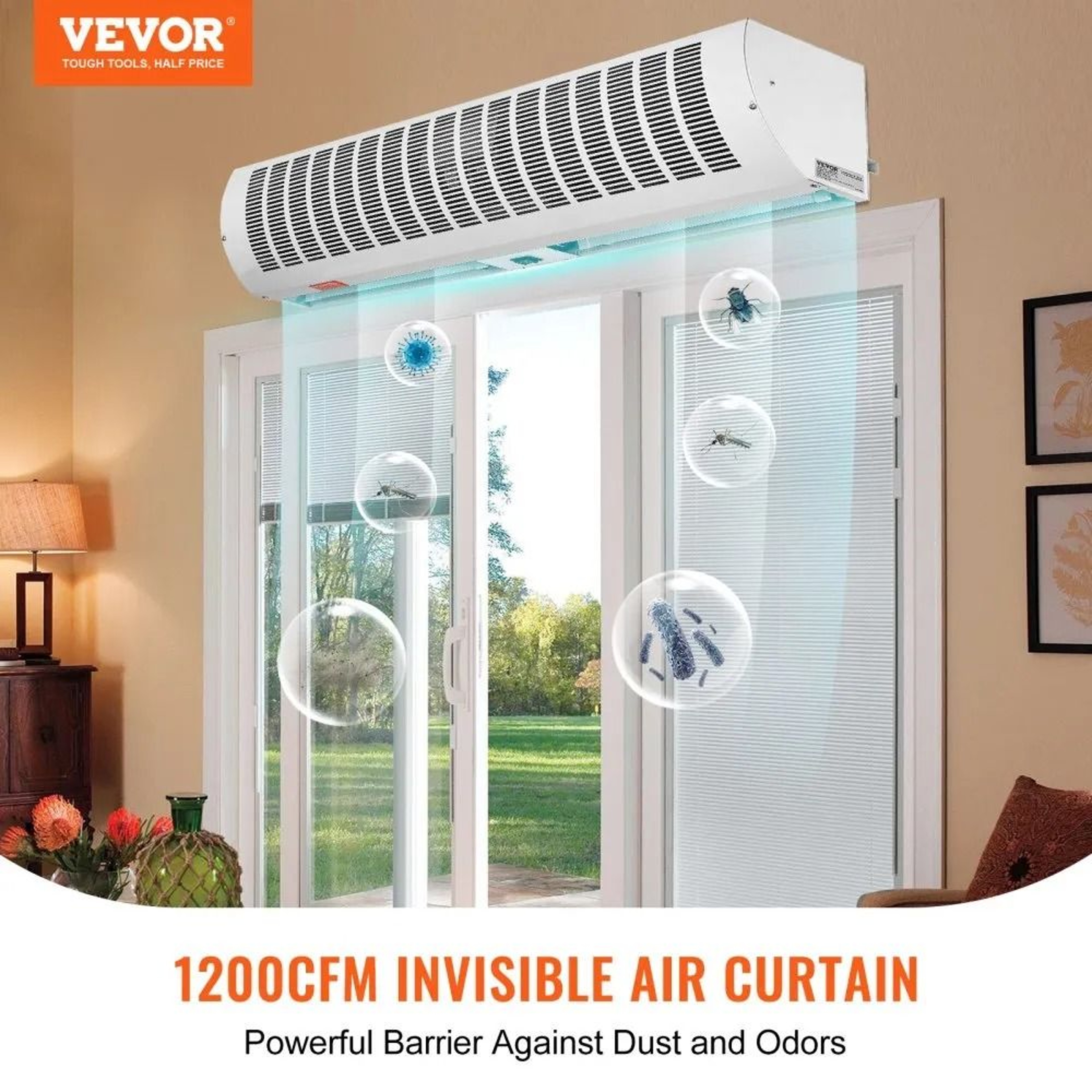 36 Inch Commercial Air Curtain 1200CFM Dual Speed Door Fan 1