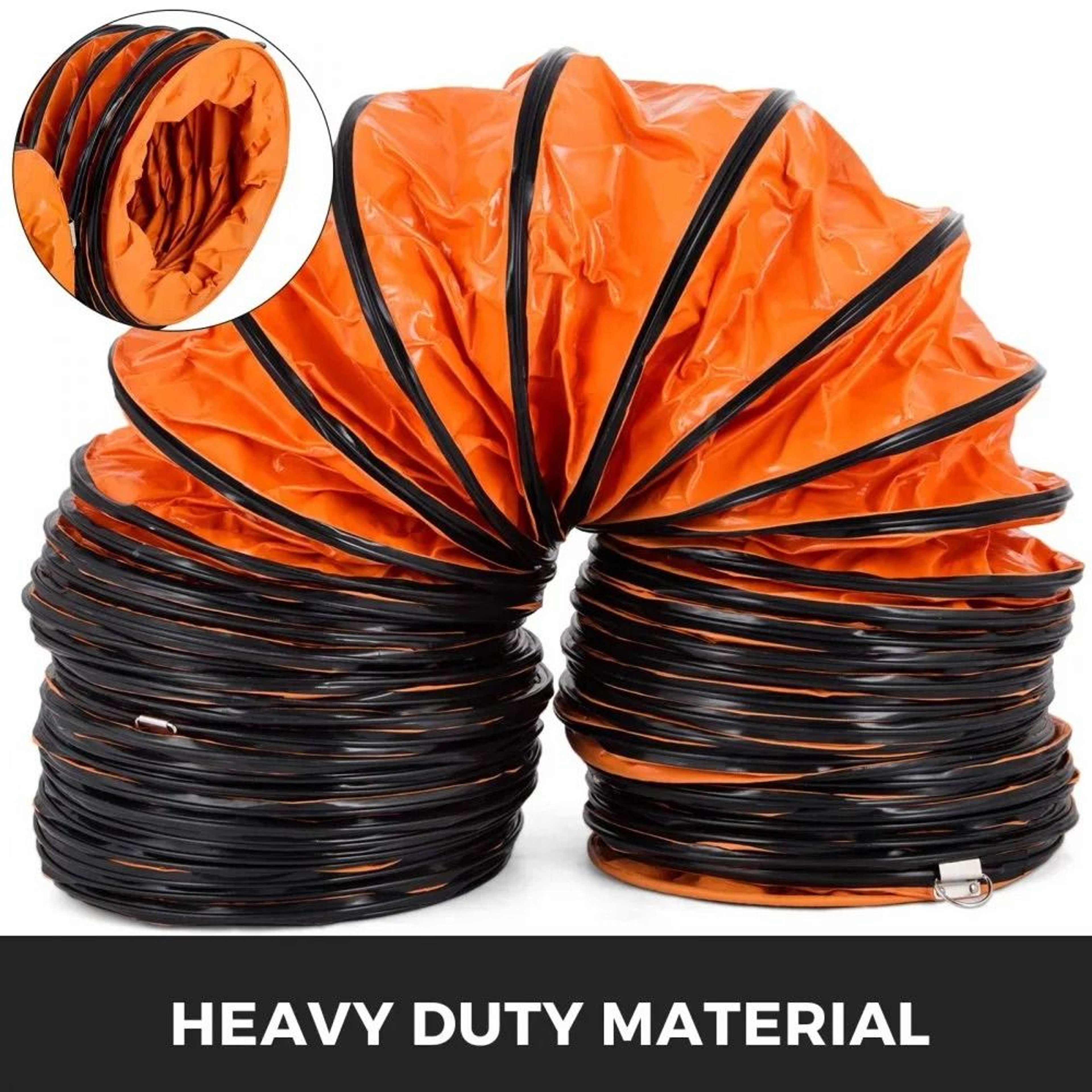 8 Inch Flexible PVC Ducting Hose 25ft Heavy Duty Ventilation Duct For Utility Blower 2