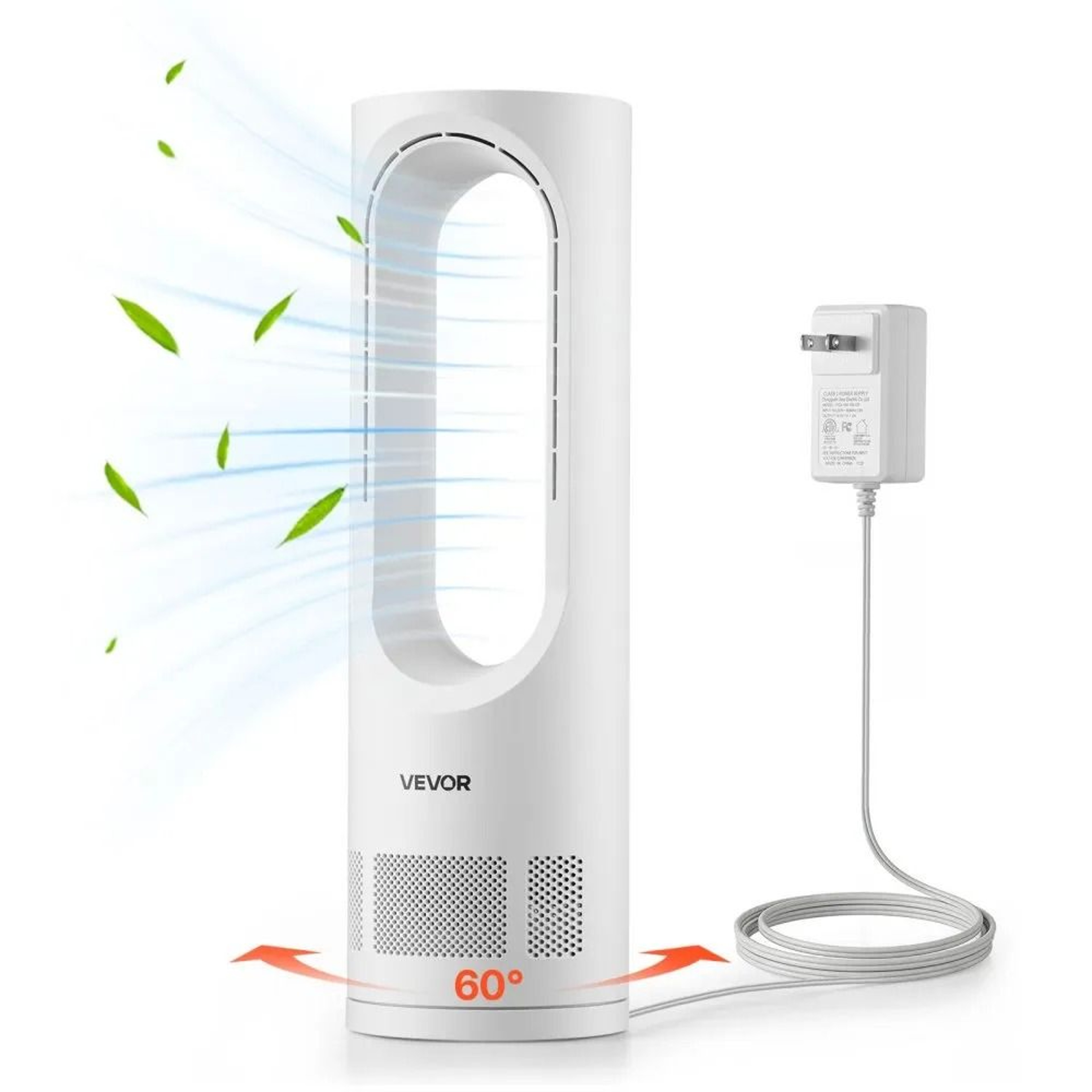 17Inch Bladeless Desk Fan With Quiet Cooling 5 Speeds  60 Oscillation 0