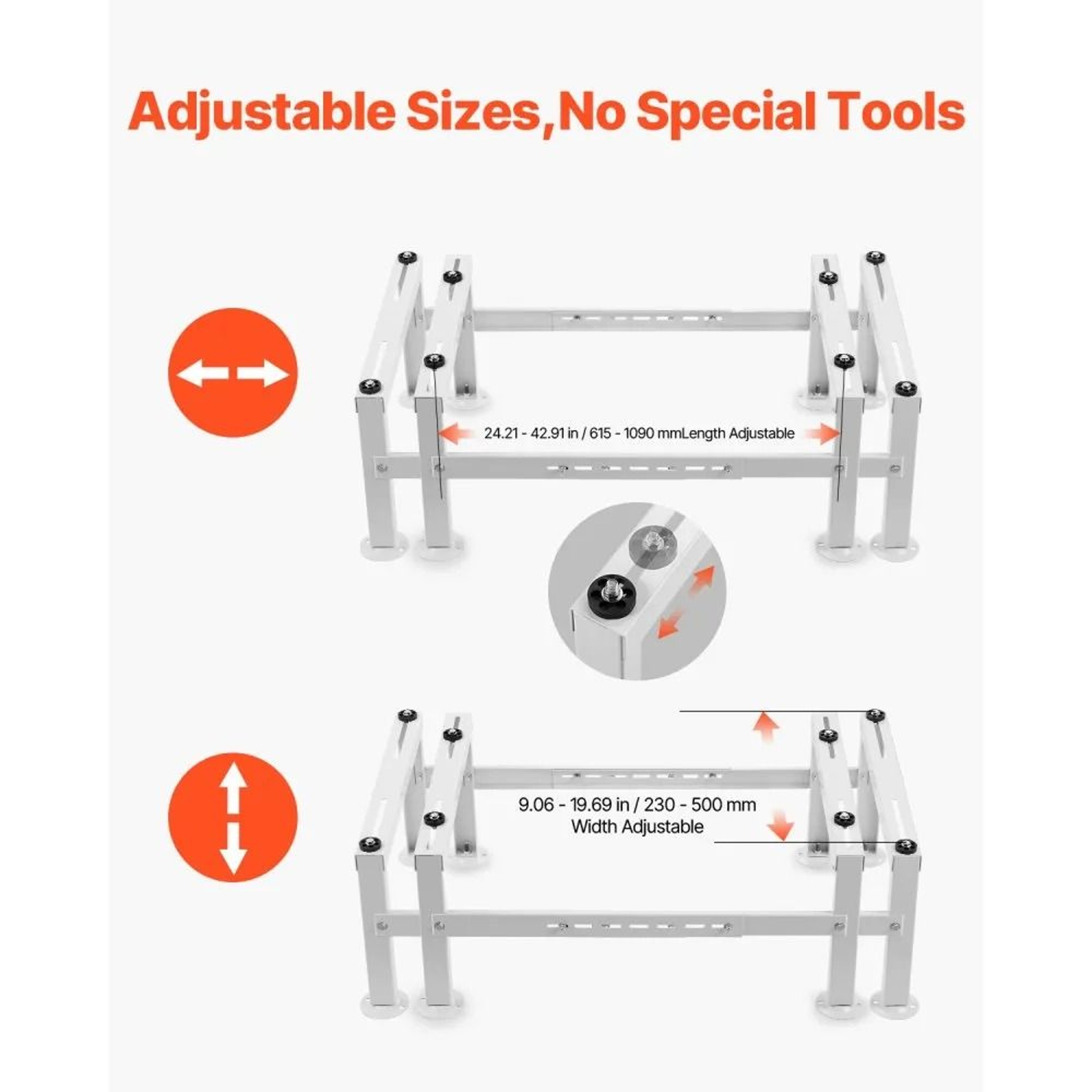 Adjustable Mini Split Ground Stand For 900060000 BTU Heavy Duty AntiVibration AC Condenser Base 4