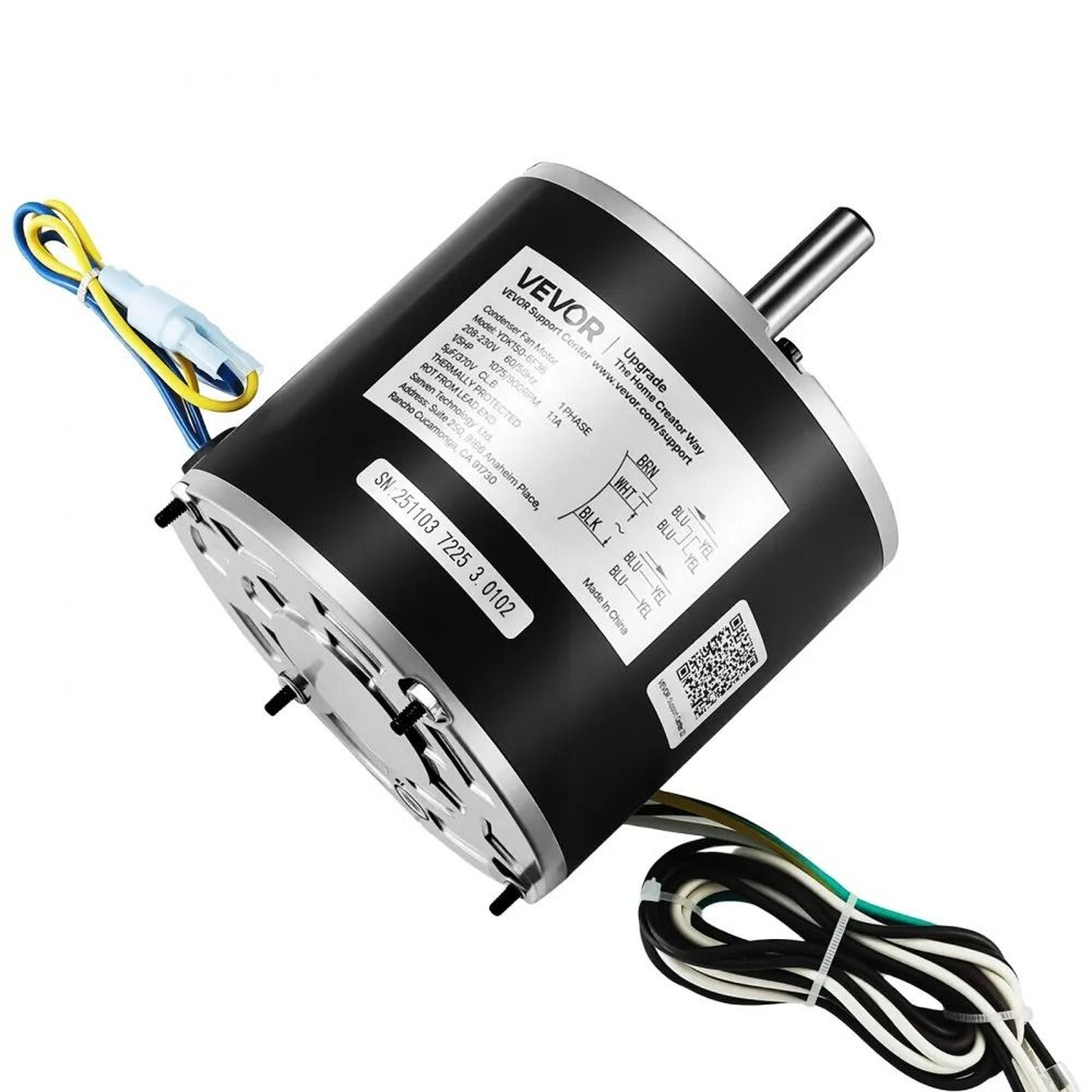 Universal 15HP Condenser Fan Motor With Capacitor 208230V 1075900 RPM HVAC AC Replacement 0