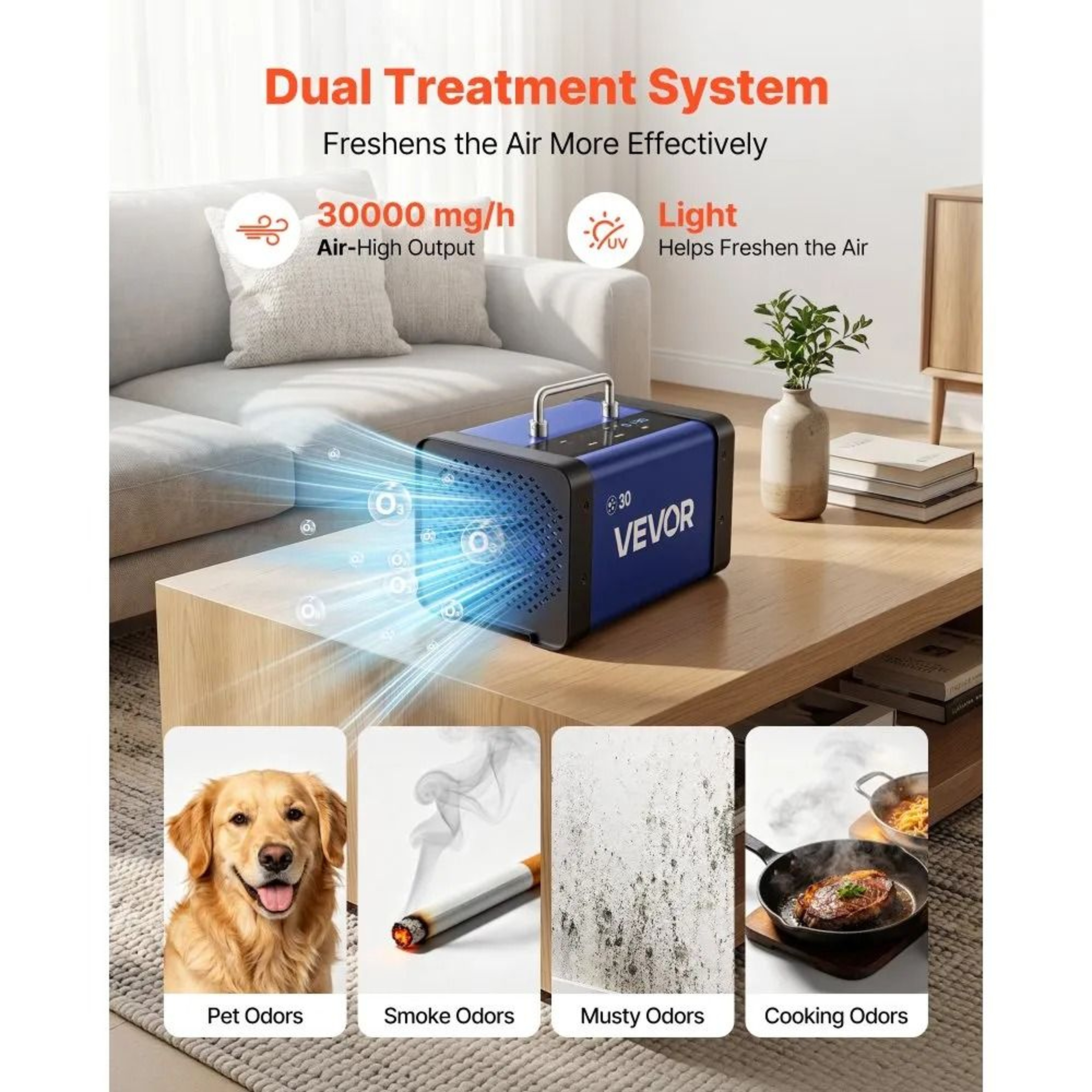 30000mgh Ozone Generator Commercial Odor Eliminator With LCD Touchscreen 4
