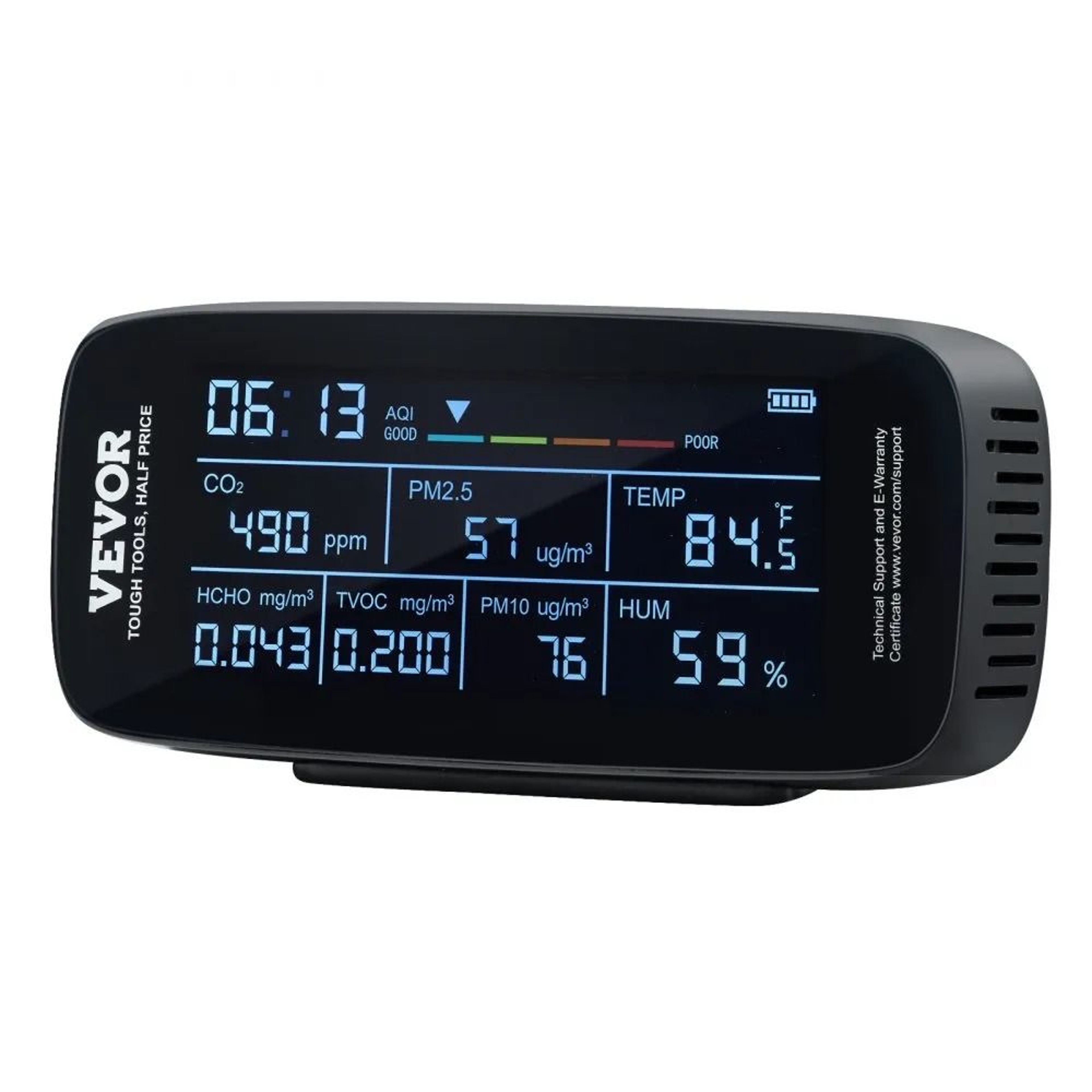 9 In 1 Air Quality Monitor CO2 Detector With PM25 HCHO TVOC Sensor 7