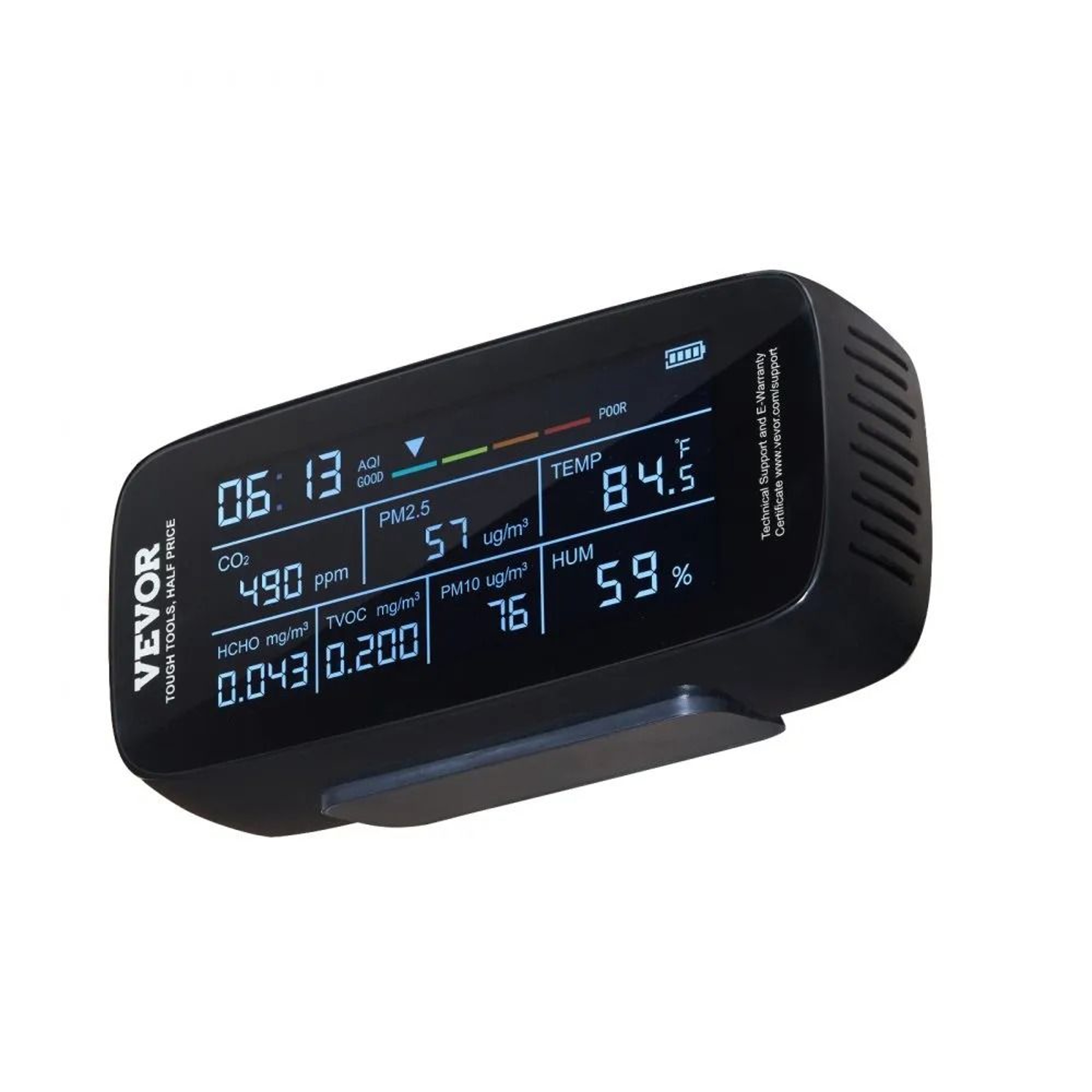 9 In 1 Air Quality Monitor CO2 Detector With PM25 HCHO TVOC Sensor 8