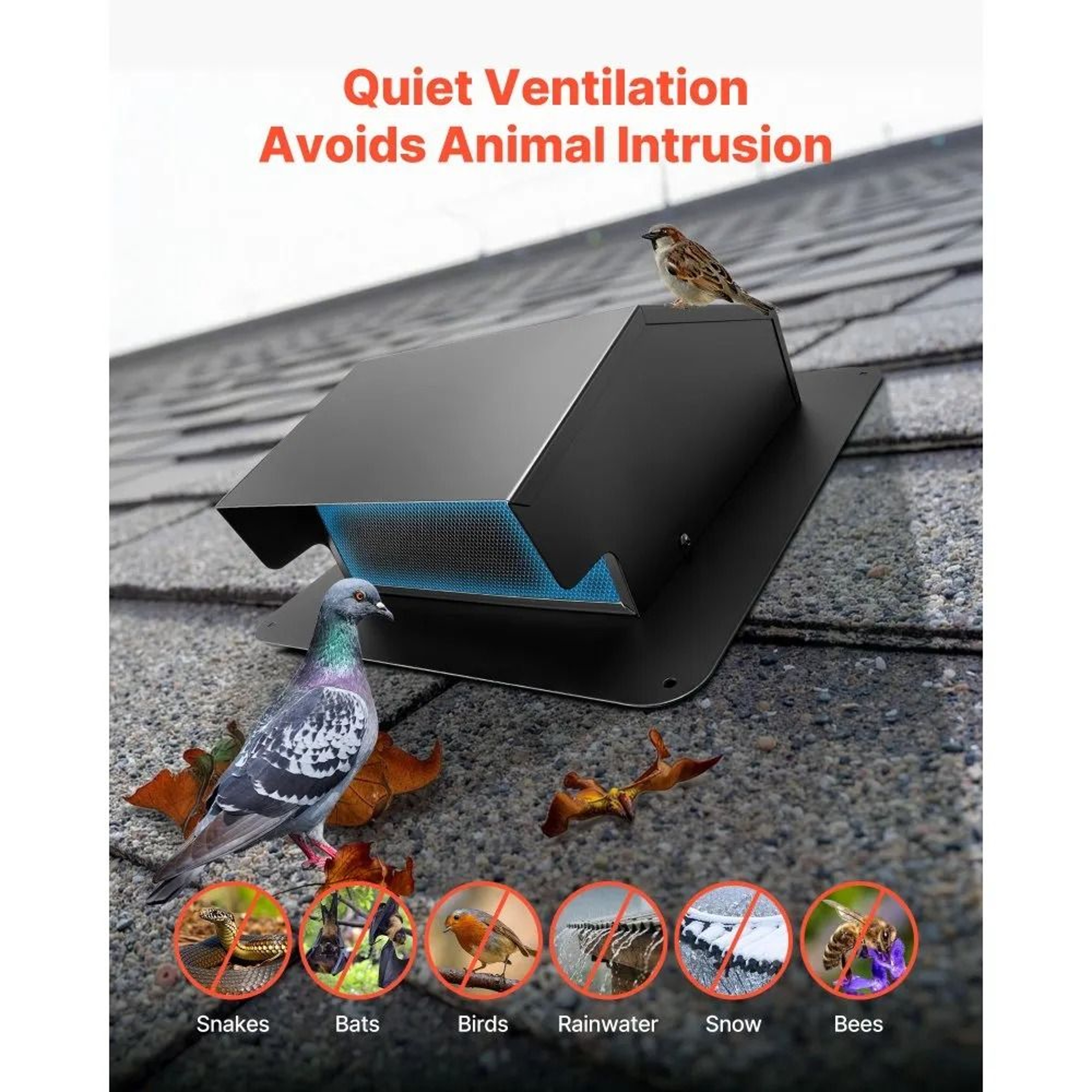 6 Inch Hooded Wall Vent Cover Steel Exhaust Vent With Protective Mesh 2