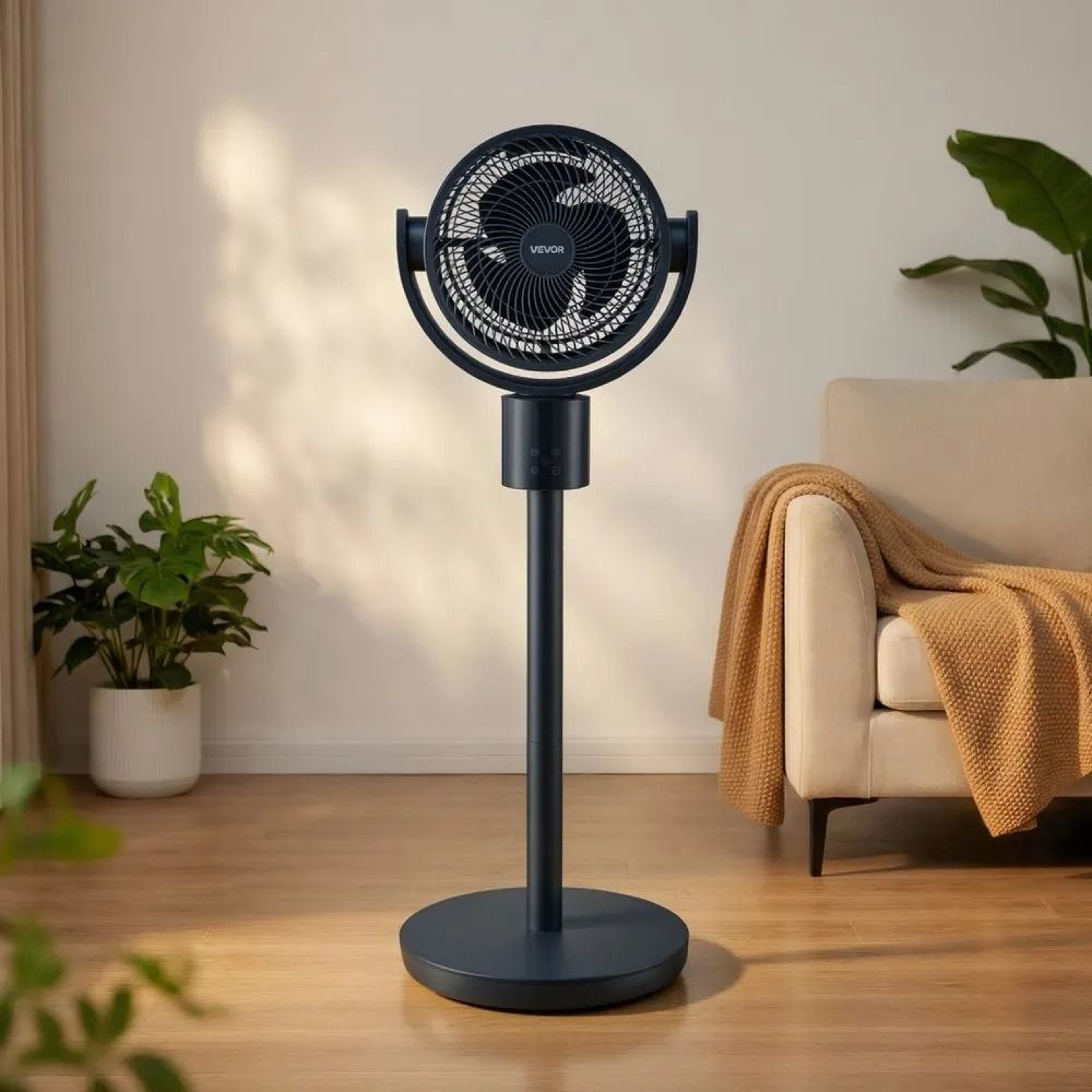 7 Inch Quiet Pedestal Fan With Remote Control 12 Speeds And Adjustable Height 6