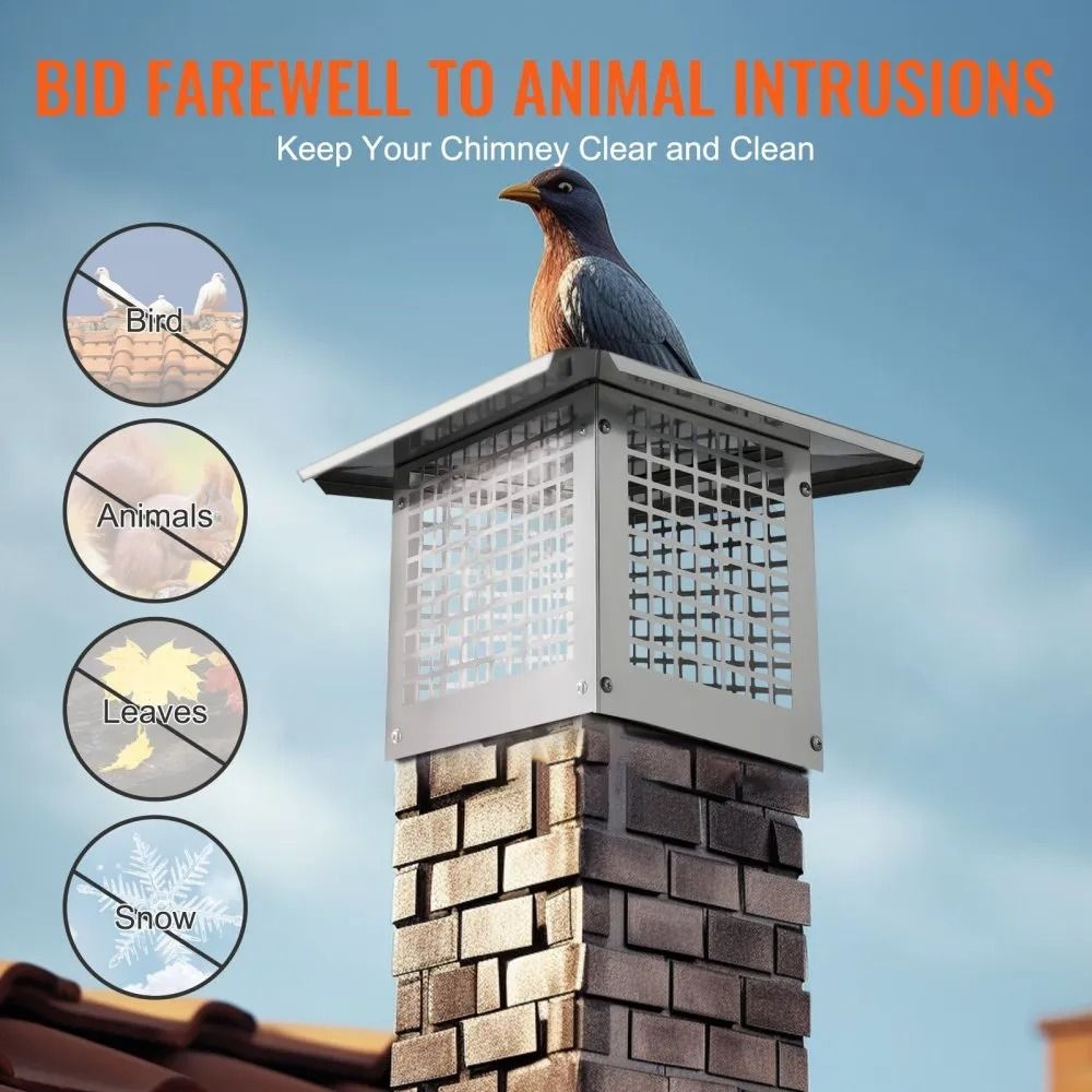 13 X 9 Inch Stainless Steel Chimney Cap Weatherproof Fireplace Cover 1