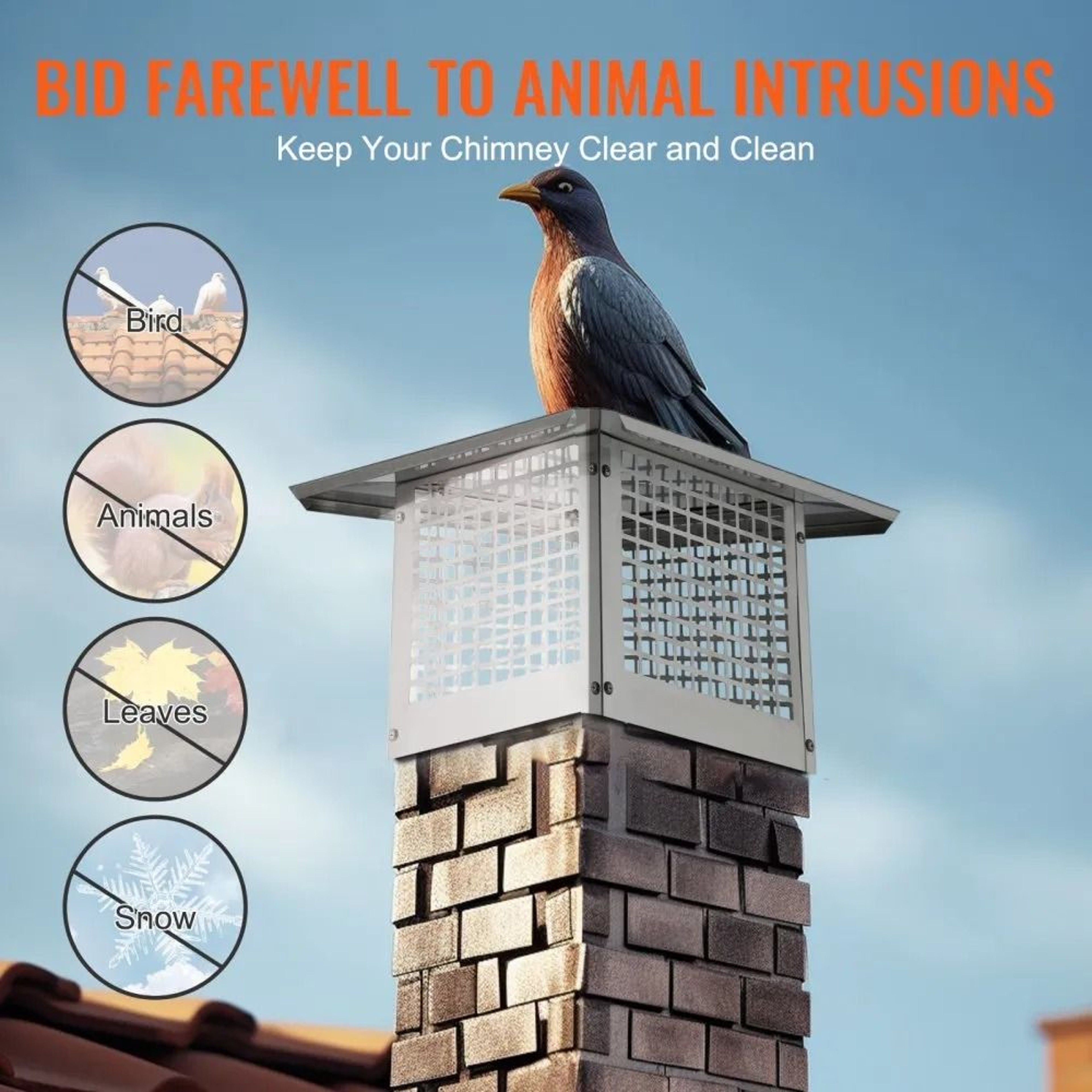 12 X 12 Inch Stainless Steel Chimney Cap Cover For Fireplace Flue Protection 3