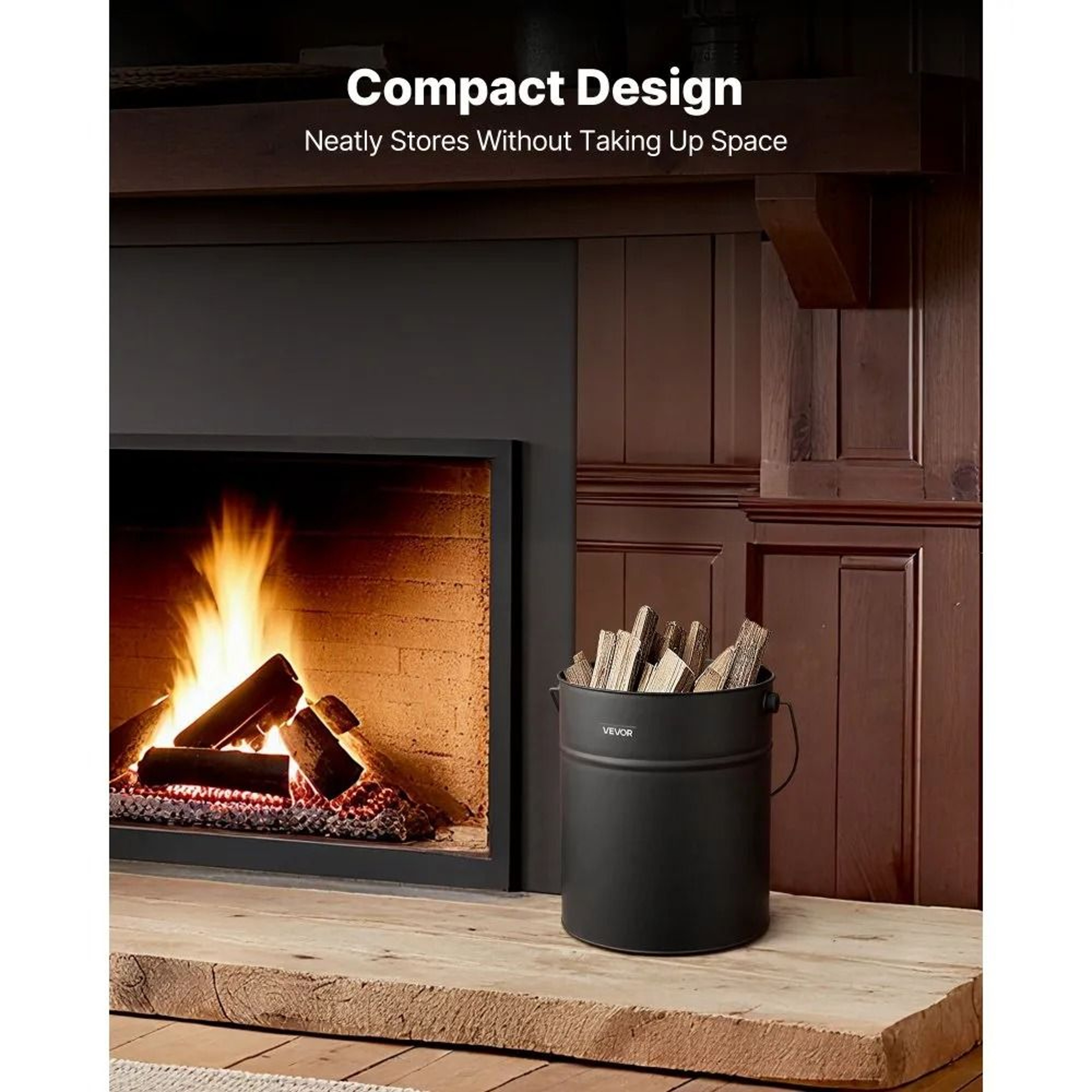 Fireplace Ash Bucket Set With Lid Shovel Brush And Gloves 4 GAL Metal Ash Can 3