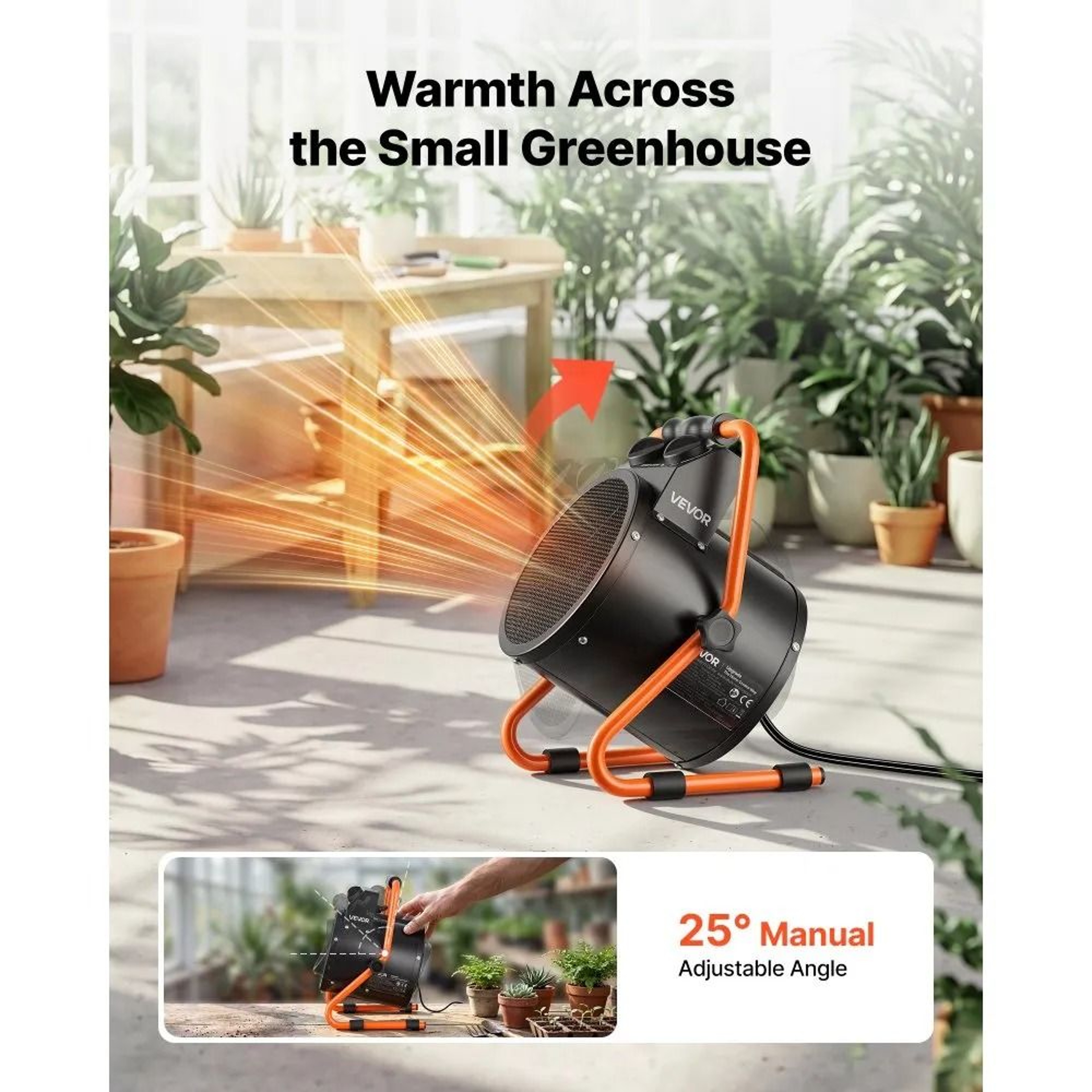 1500W Greenhouse Heater With Thermostat And Fan For Grow Tents  Greenhouses 4