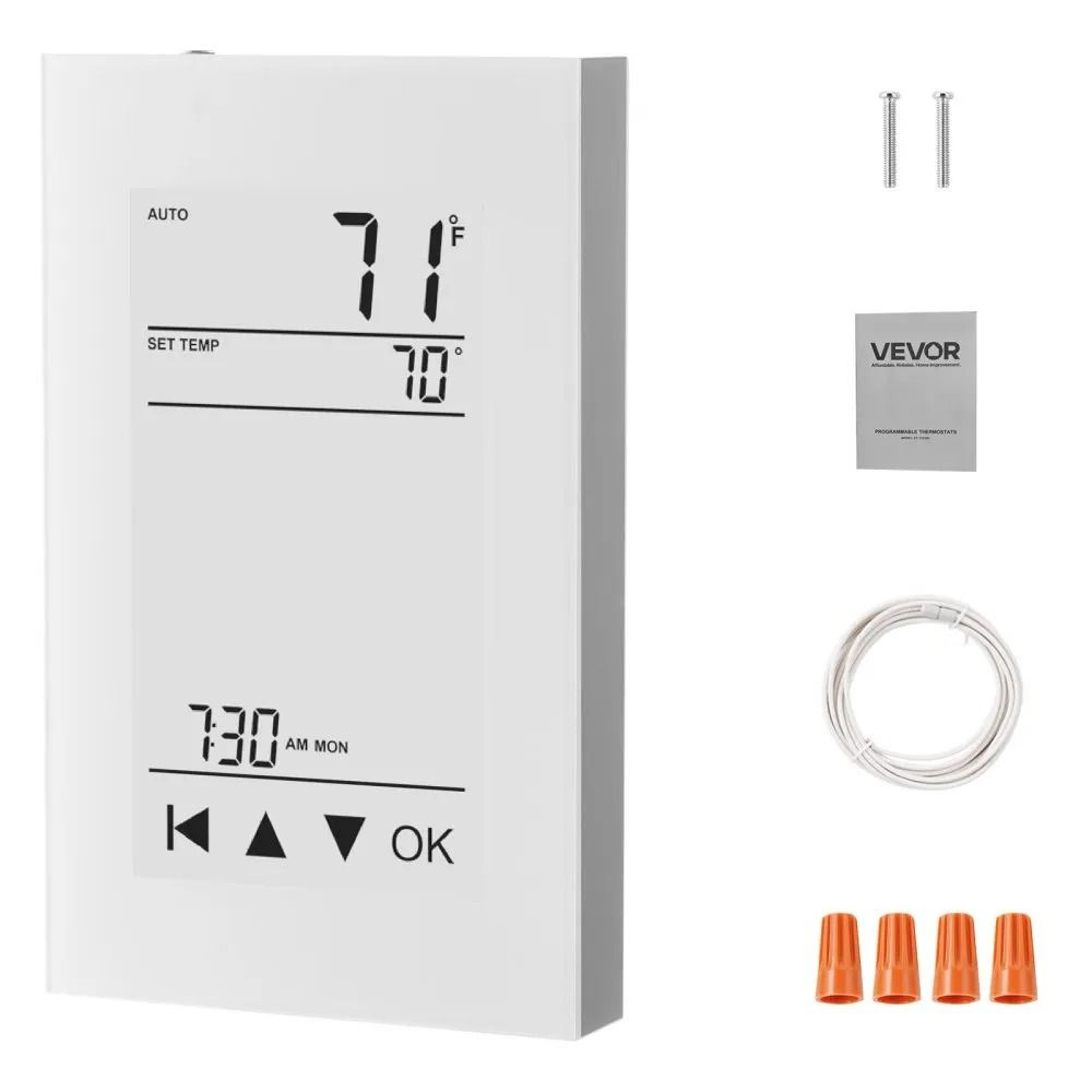 Smart 7Day Programmable Thermostat For Radiant Floor Heating  Heat Pump With LCD Touchscreen 0