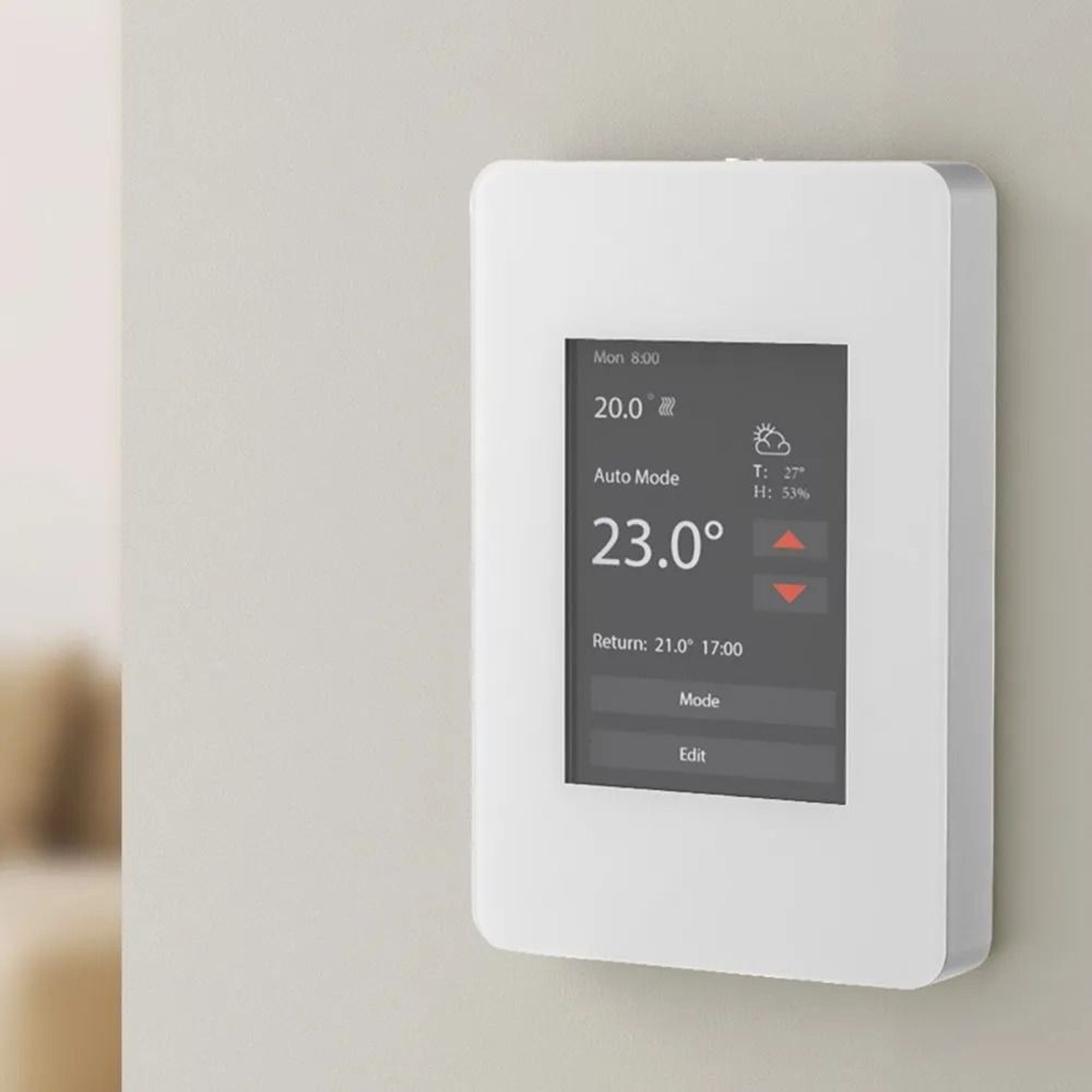 Programmable Thermostat For Radiant Floor Heating With TFT Touchscreen  7Day Scheduling 4