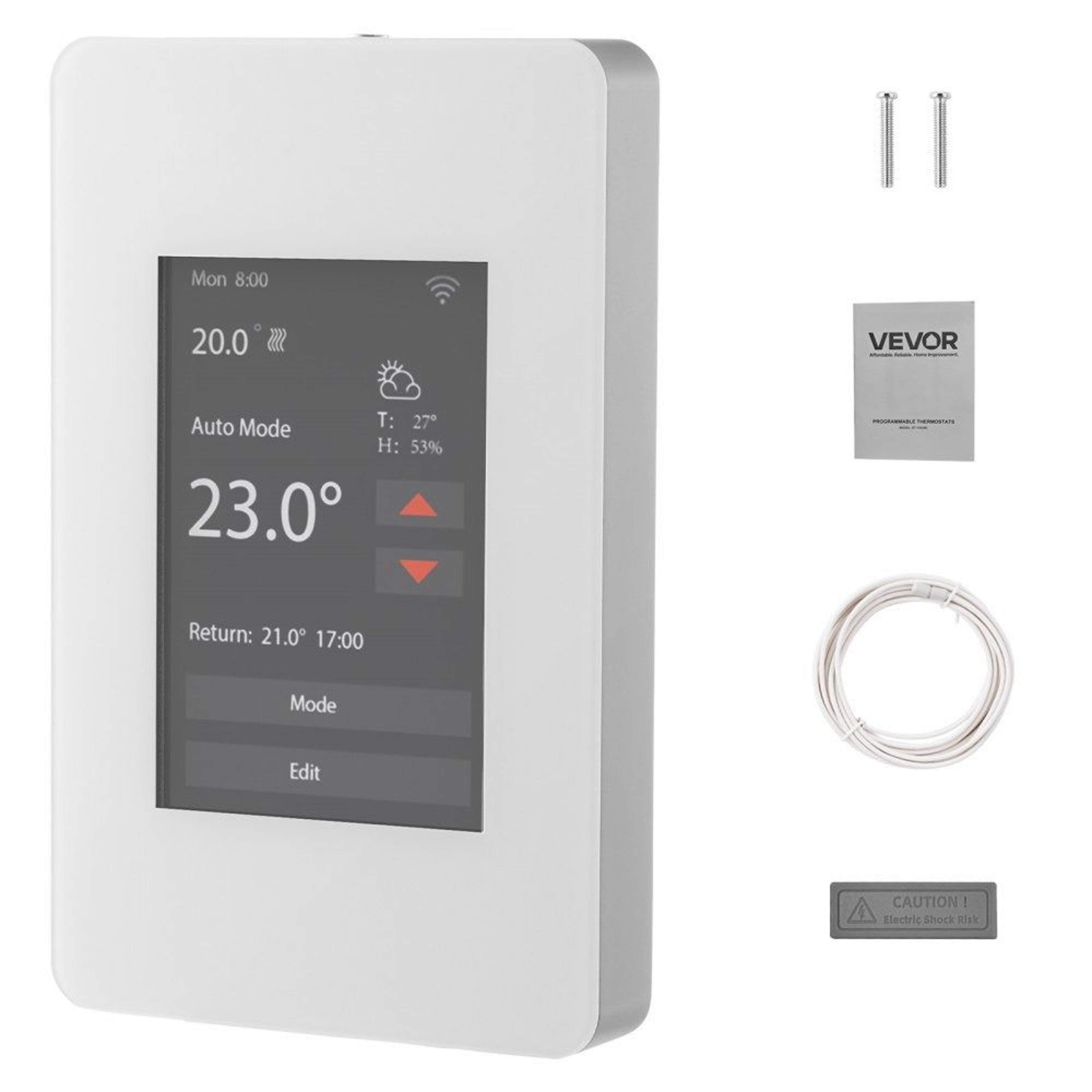 Programmable Thermostat For Radiant Floor Heating With TFT Touchscreen  7Day Scheduling 0