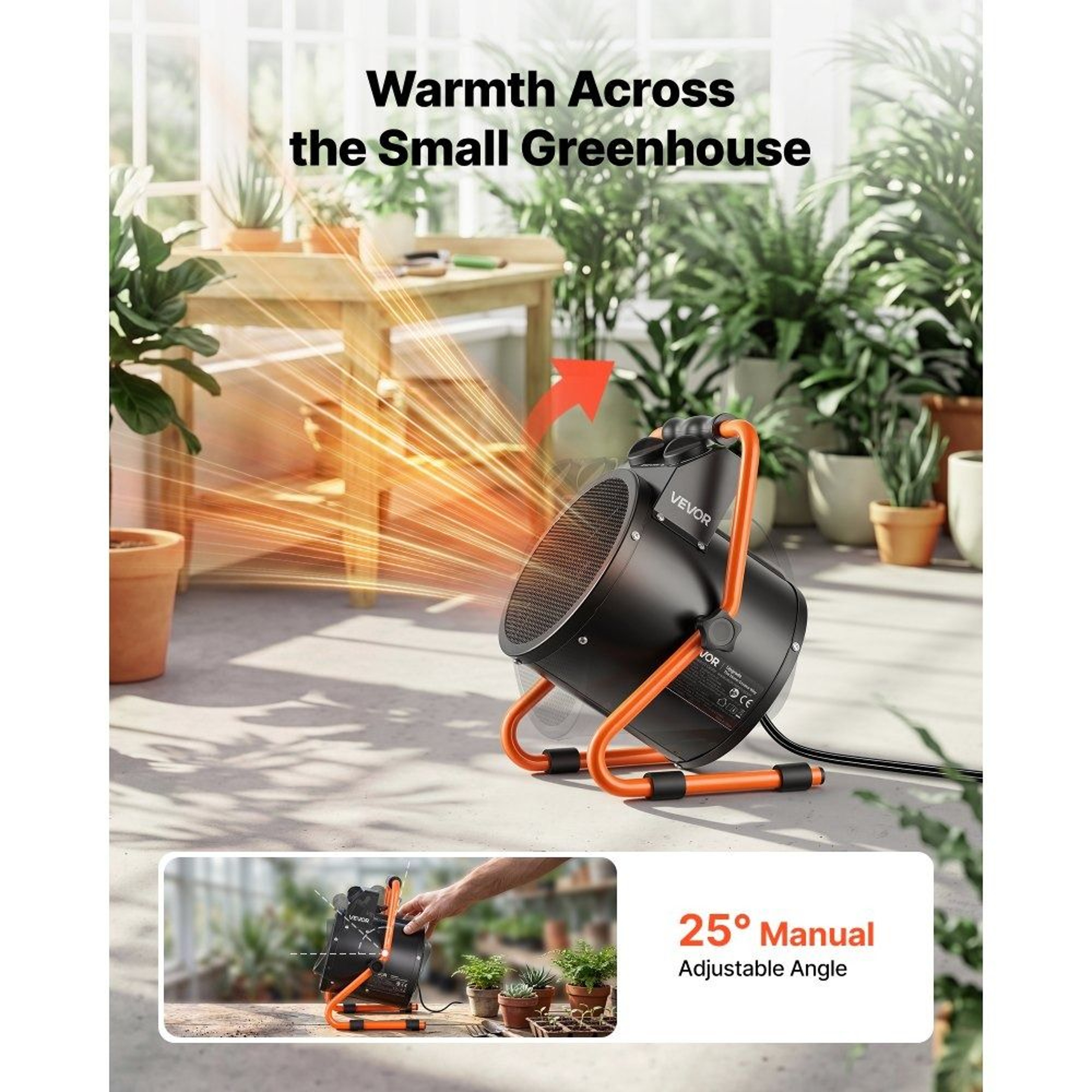1500W Greenhouse Heater With Fan For Plant Growth And Workspace Comfort 5