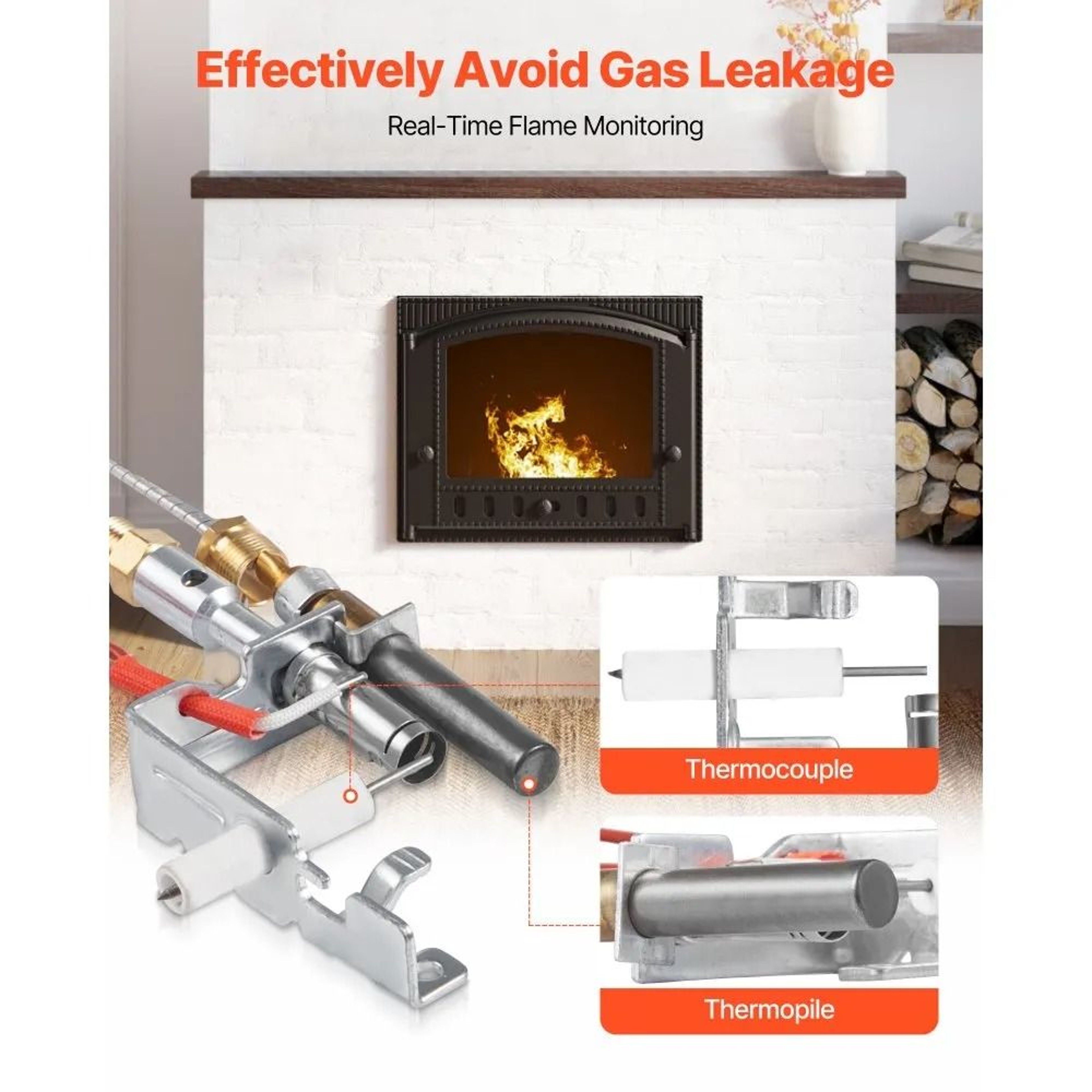 Gas Pilot Assembly Replacement Kit For Fireplace LPG Ignition 14D0477 5